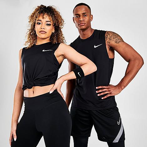 Nike Men's Pro Slim Sleeveless Tank Top In Black/white
