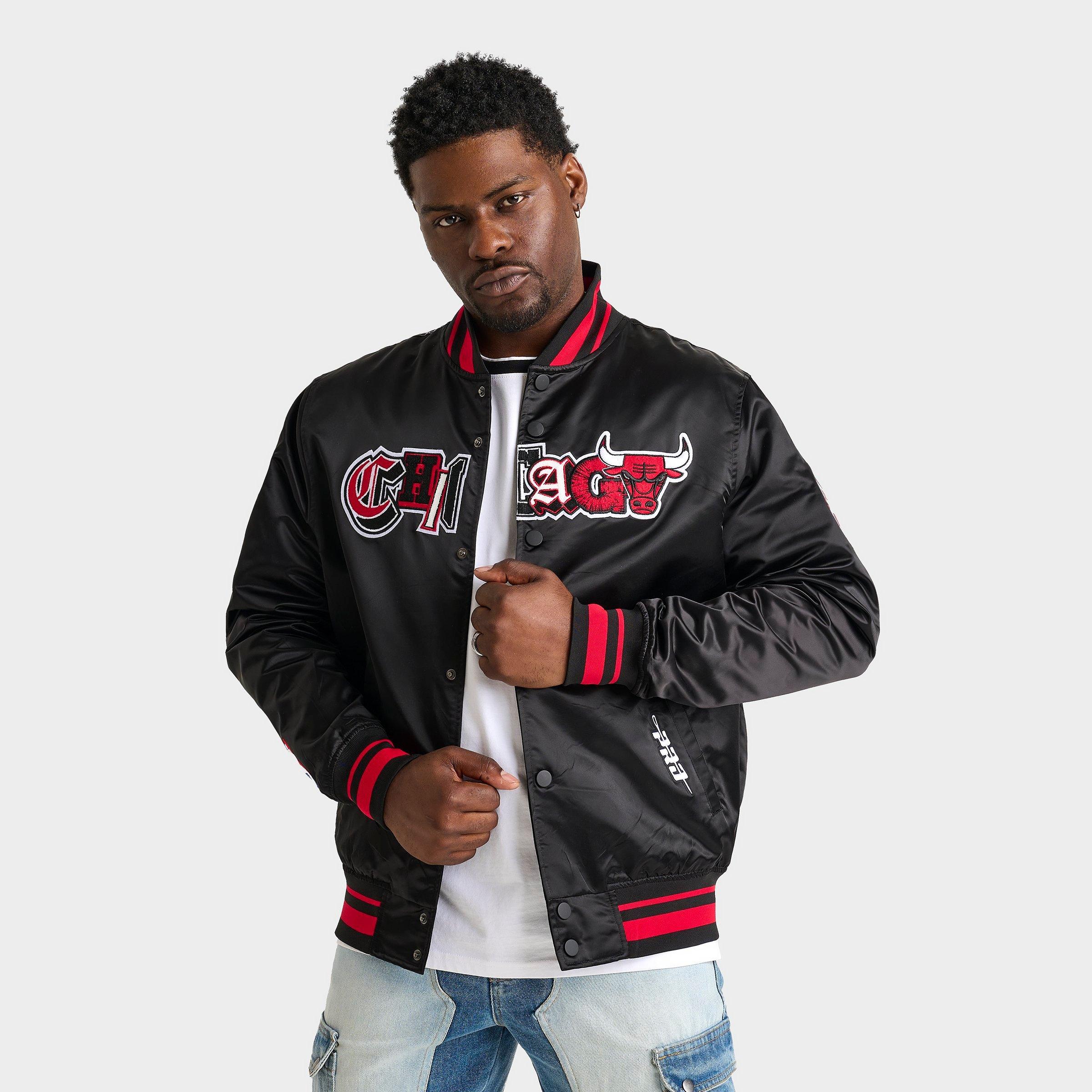 Pro Standard Men's Chicago Bulls NBA City Ransom Satin Jacket in Black/Red Size: Small