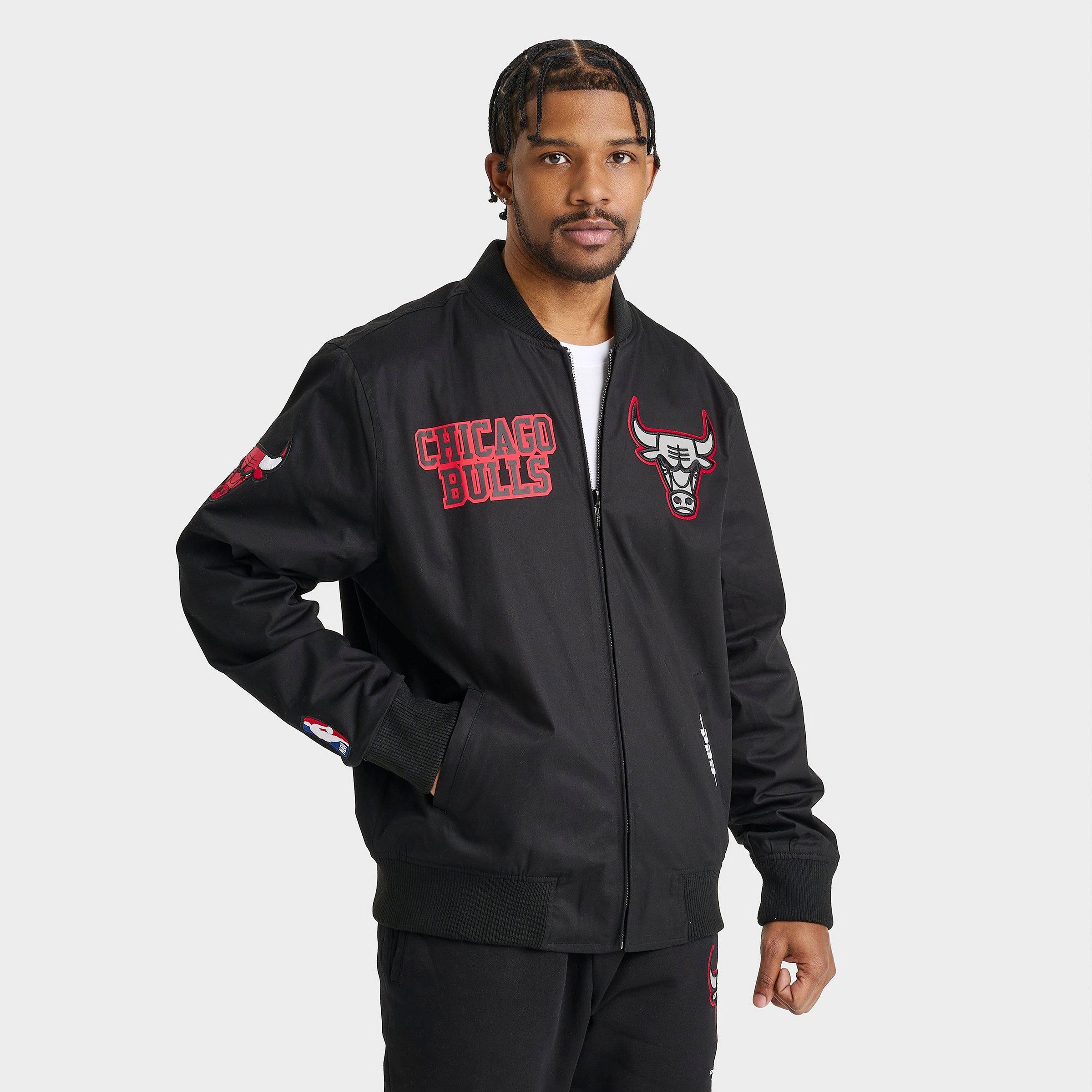 Pro Standard Men's Chicago Bulls NBA Reflective Logo Satin Full-Zip Jacket in Black/Reflective Size: Small