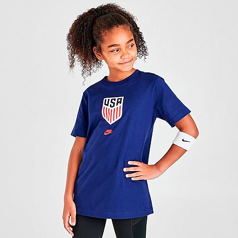 UPC 193657442160 product image for Nike Kids' Sportswear USA Crest T-Shirt in Blue Size Small 100% Cotton | upcitemdb.com