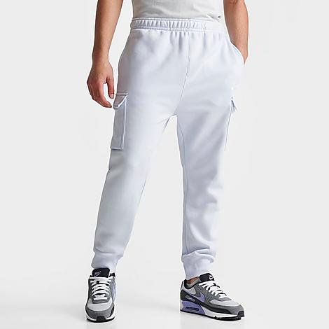 Nike Men's Sportswear Club Fleece Cargo Jogger Pants In Football Grey/football Grey/white