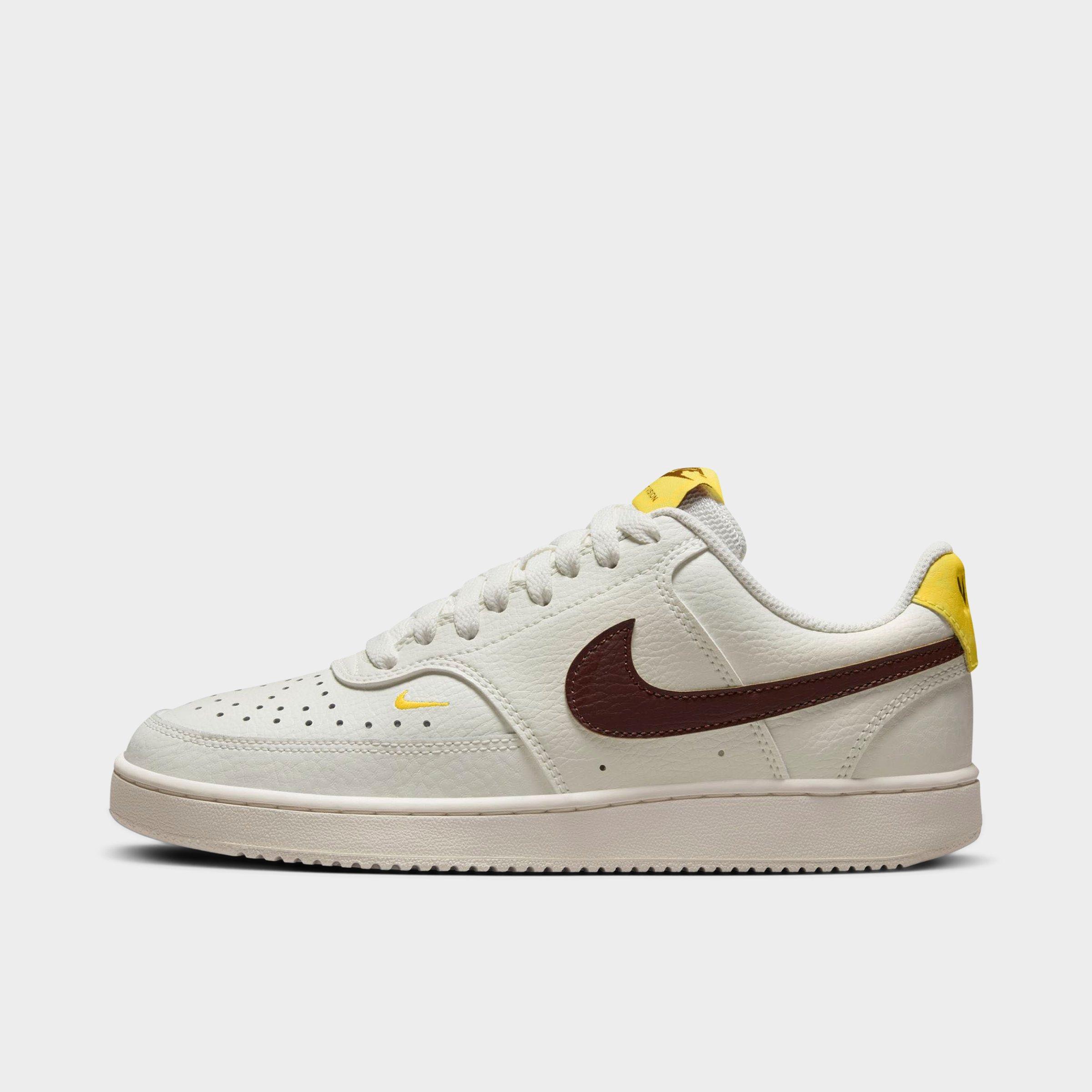Nike Women's Court Vision Low Shoes In Sail/oxen Brown/tour Yellow