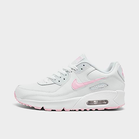 Nike Girls' Big Kids' Air Max 90 Casual Shoes In White/white/white/pink Foam