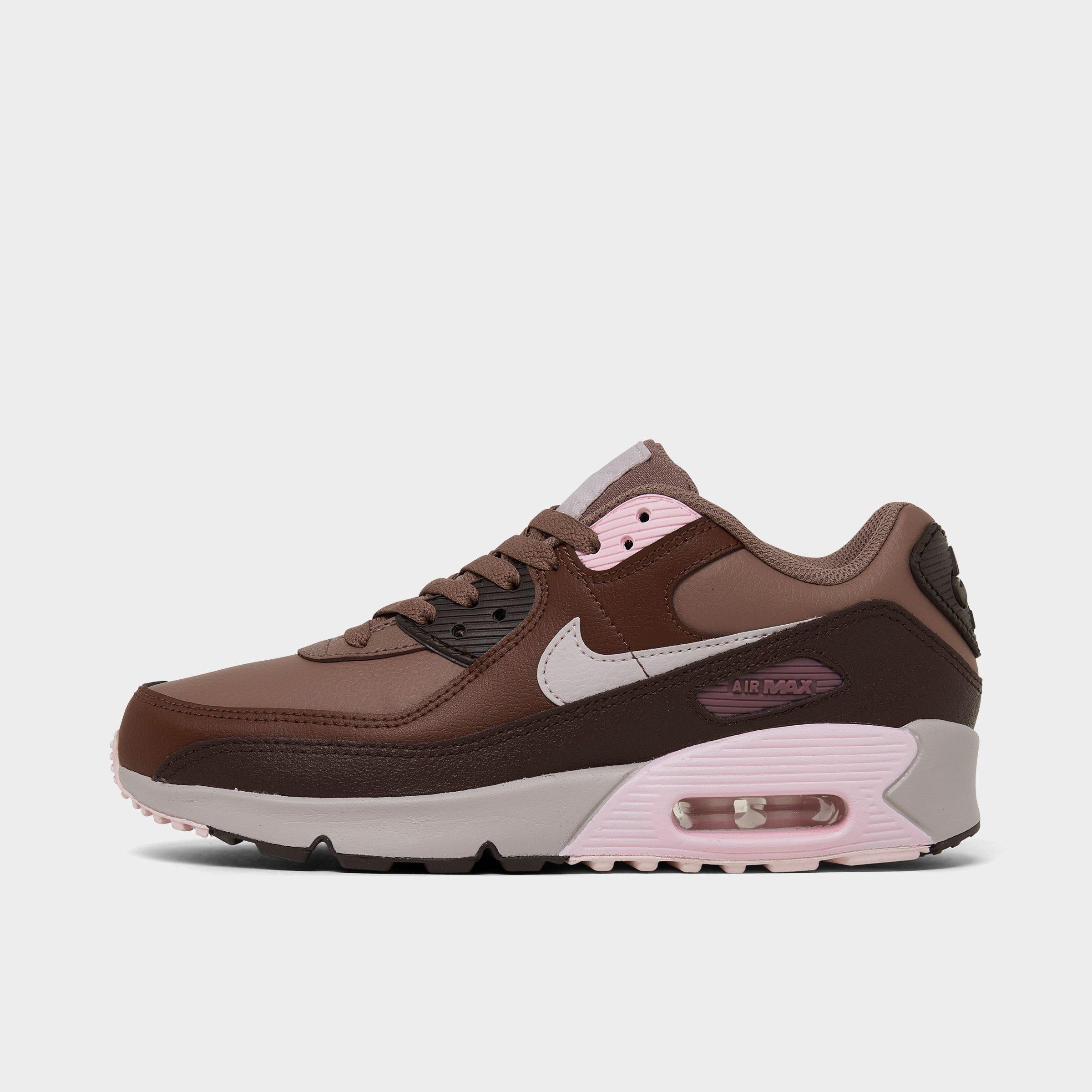 Nike Girls' Big Kids Air Max 90 Casual Shoes in Smokey Mauve/Platinum Violet/Dark Pony Size: 3.5