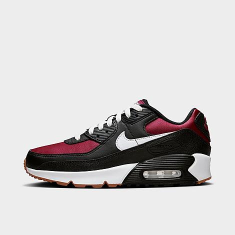 Shop Nike Big Kids' Air Max 90 Casual Shoes In Black/team Red/gum Light Brown/white