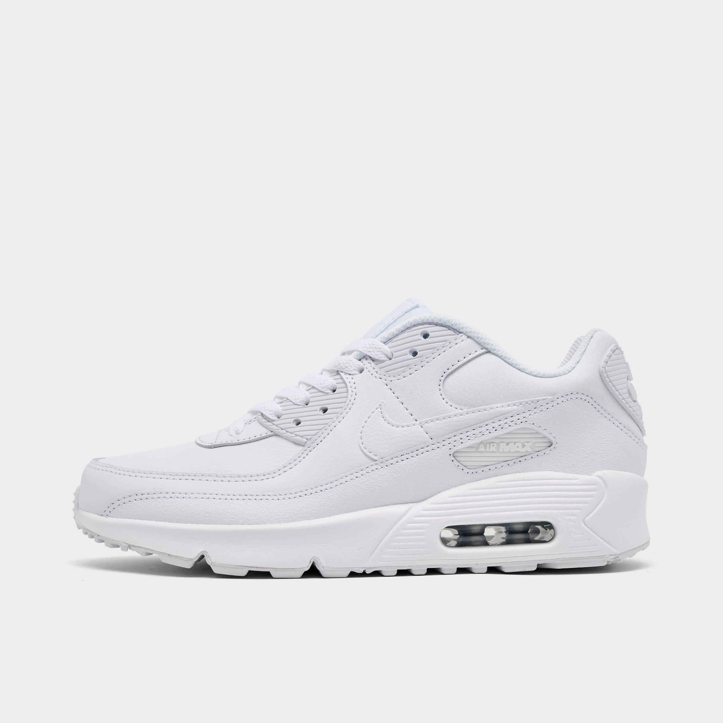 Nike Air Max 90 Leather Sneakers In White/metallic Silver