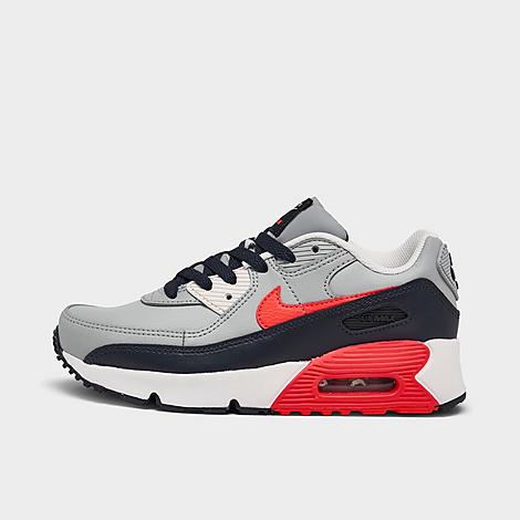 Nike Little Kids' Air Max 90 Casual Shoes In Light Smoke Grey/bright Crimson