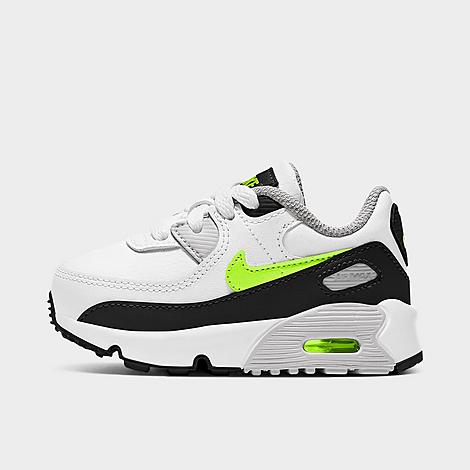 Nike Babies'  Kids' Toddler Air Max 90 Casual Shoes In White/hot Lime-black-neutral Grey
