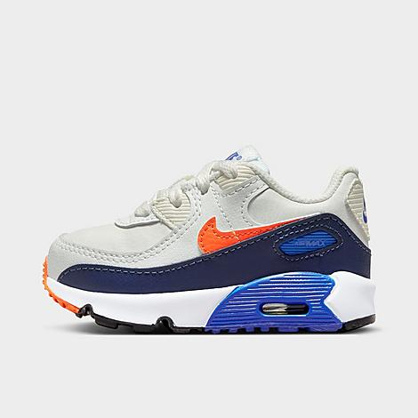 Nike Babies'  Kids' Toddler Air Max 90 Casual Shoes In Summit White/midnight Navy/game Royal/safety Orange