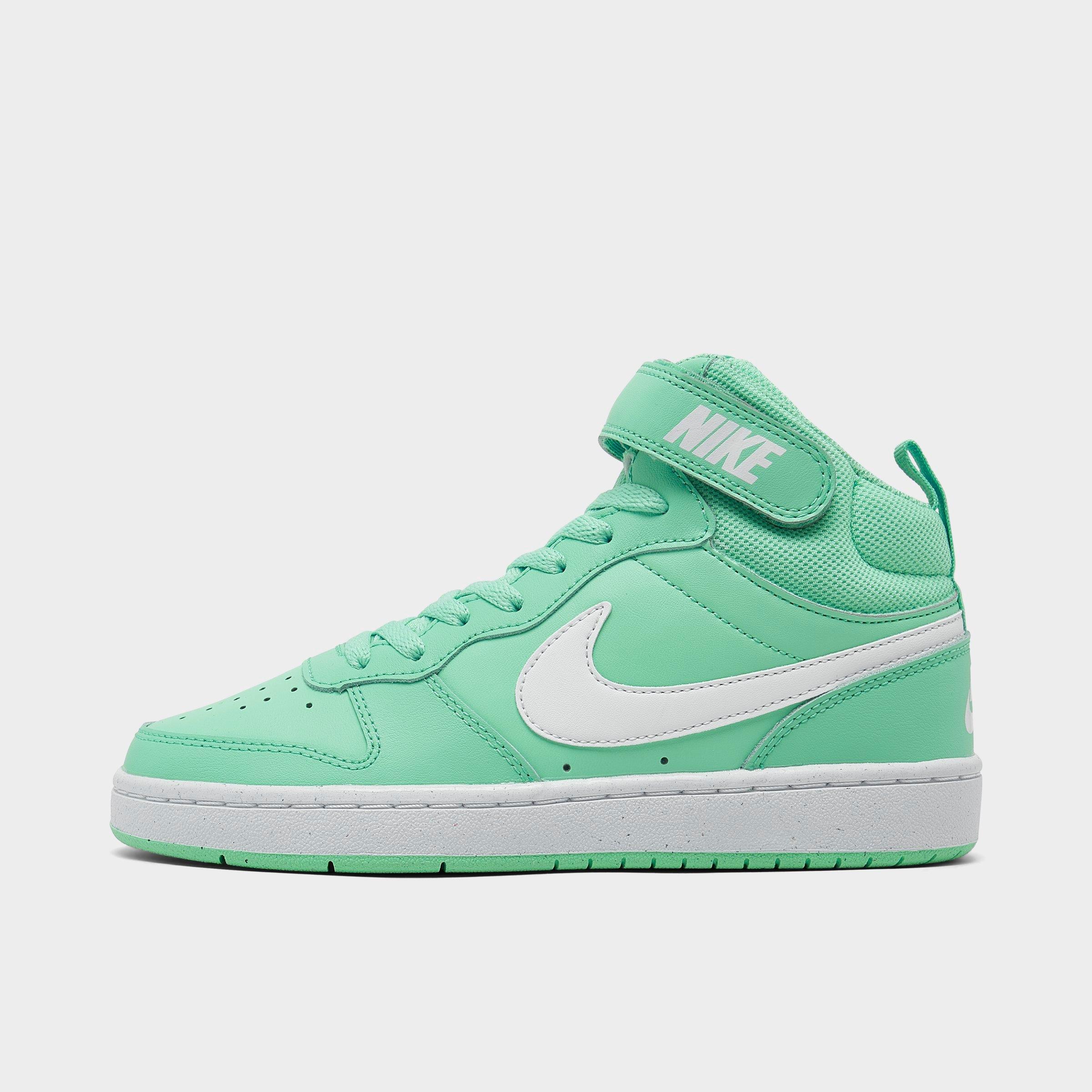 Nike Girls' Big Kids' Court Borough Mid 2 Casual Shoes In Emerald Rise/white