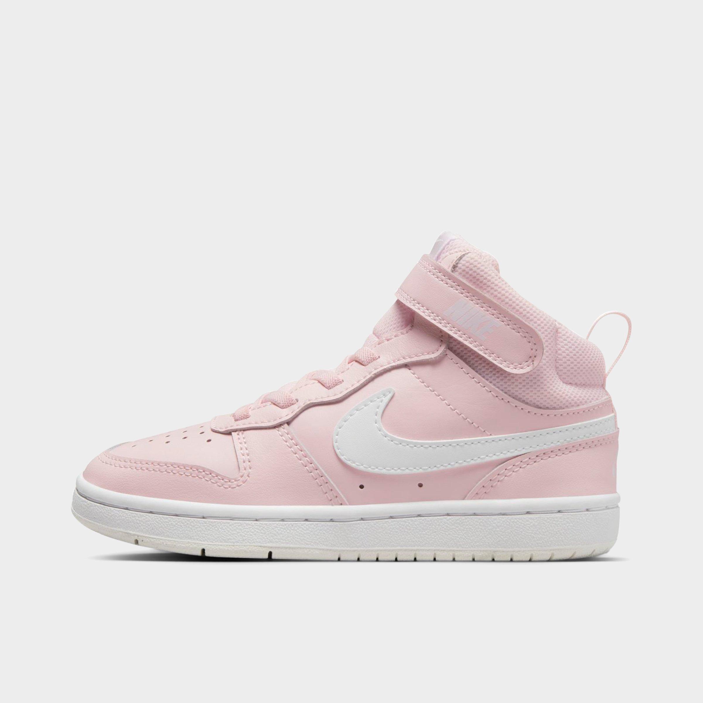 Nike Little Kids' Court Borough Mid 2 Casual Shoes In Pearl Pink/white/summit White
