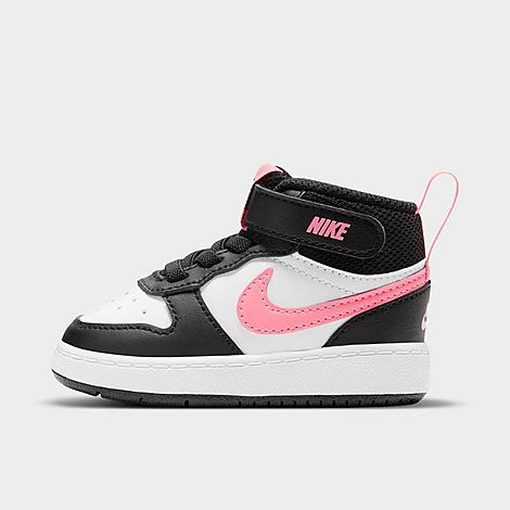 Nike Babies'  Kids' Toddler Court Borough Mid 2 Casual Shoes In Black/white/sunset Pulse