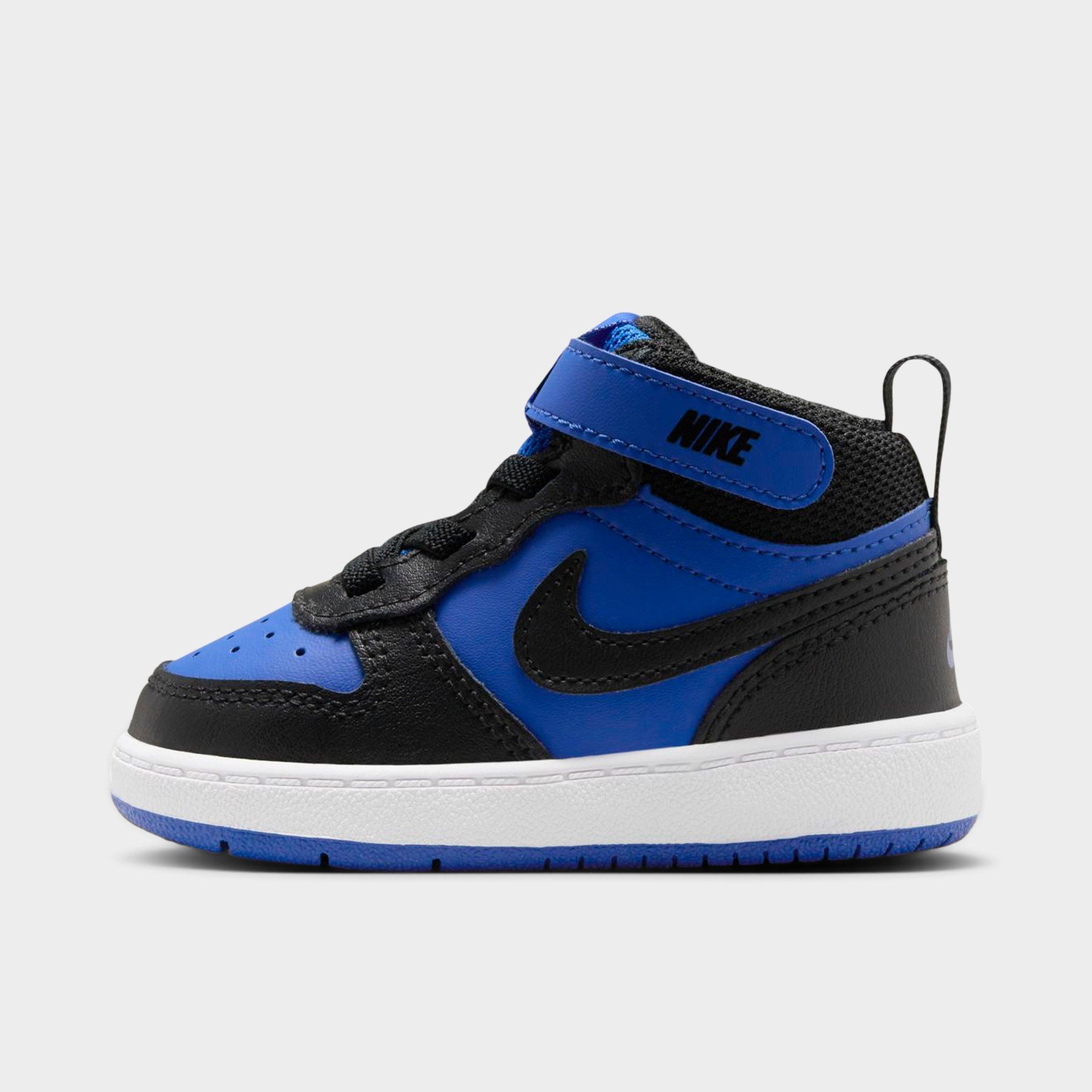 Nike Kids Toddler Court Borough Mid 2 Casual Shoes in Game Royal/White/Black Size: 2.0