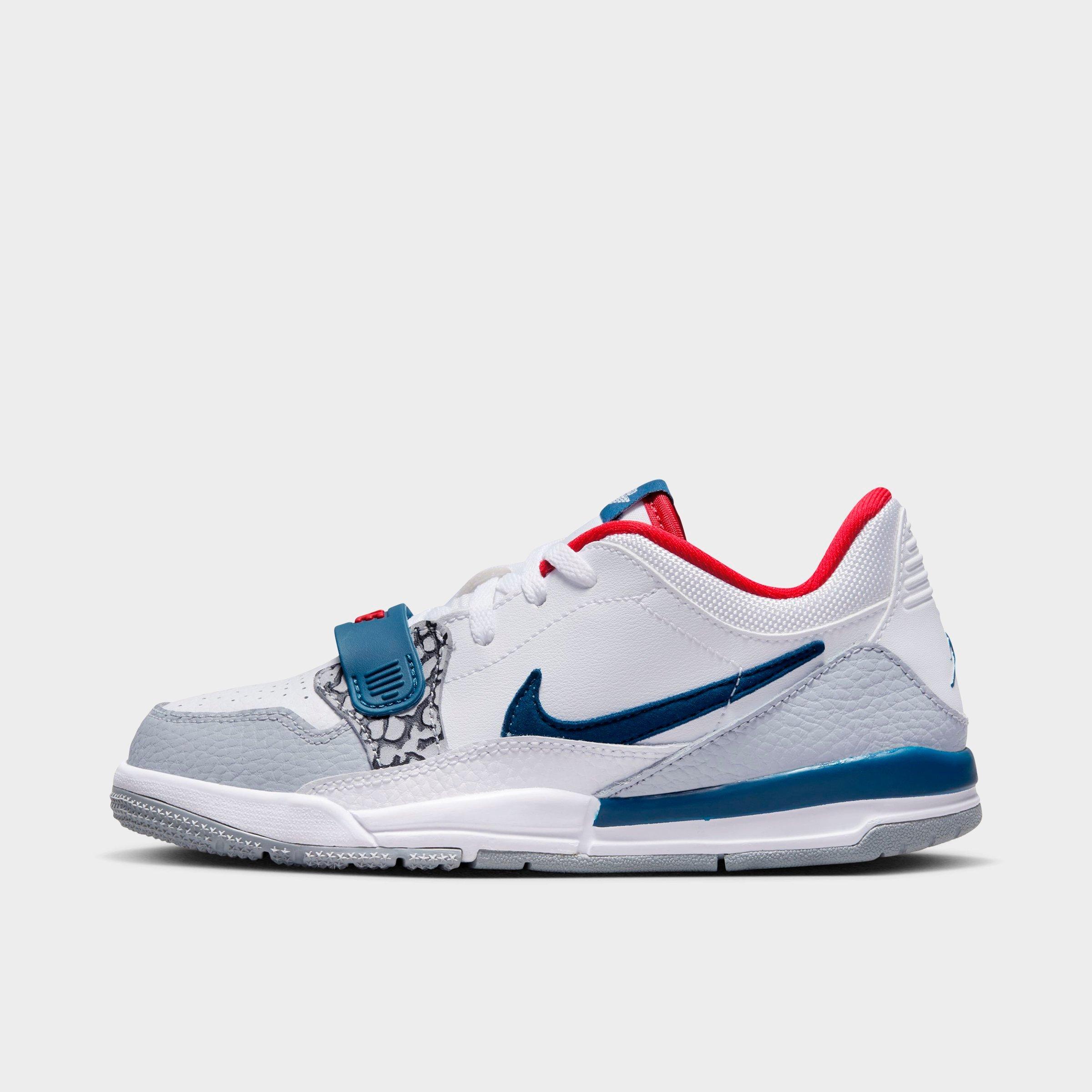 Nike Jordan Boys' Little Kids' Legacy 312 Low Off-court Shoes In White/french Blue/wolf Grey/university Red
