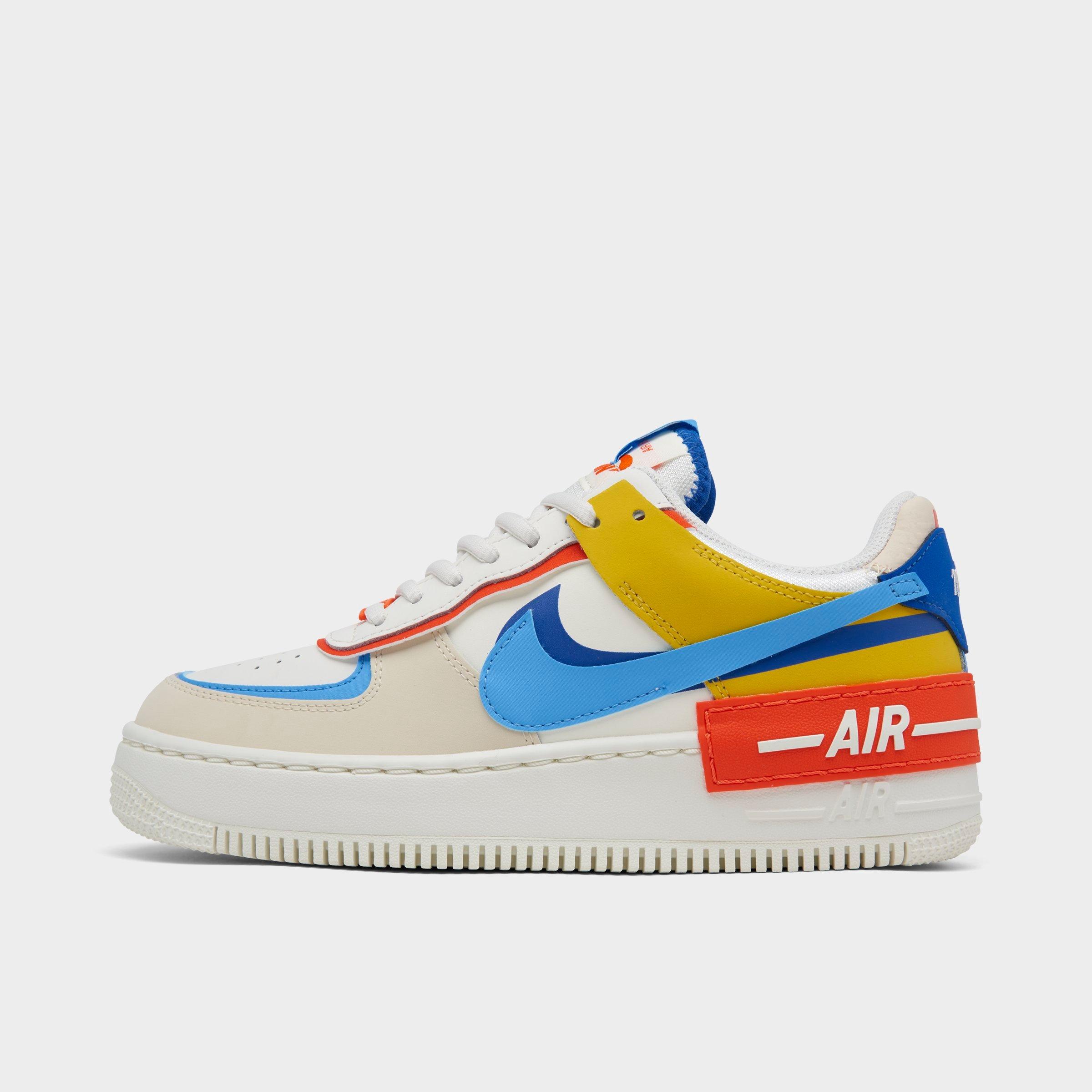 Nike Women's Air Force 1 Shadow Shoes In Sail/university Blue/game Royal