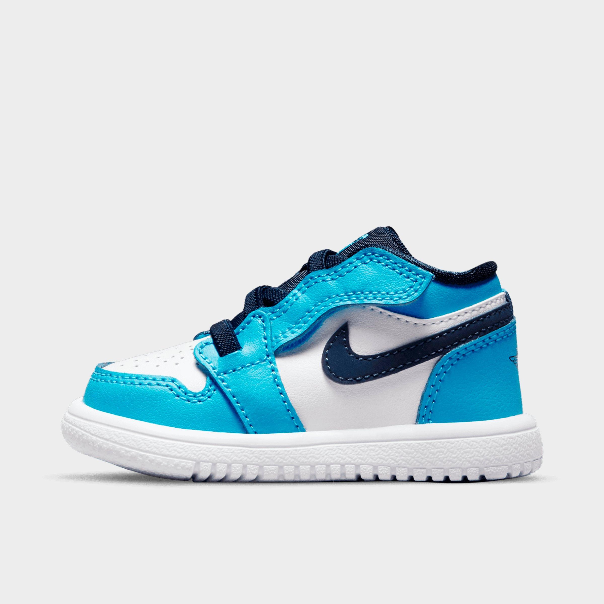 Jordan Kids Toddler Air Retro 1 Low Alt Casual Shoes in White/Dark Powder Blue Size: 2.0