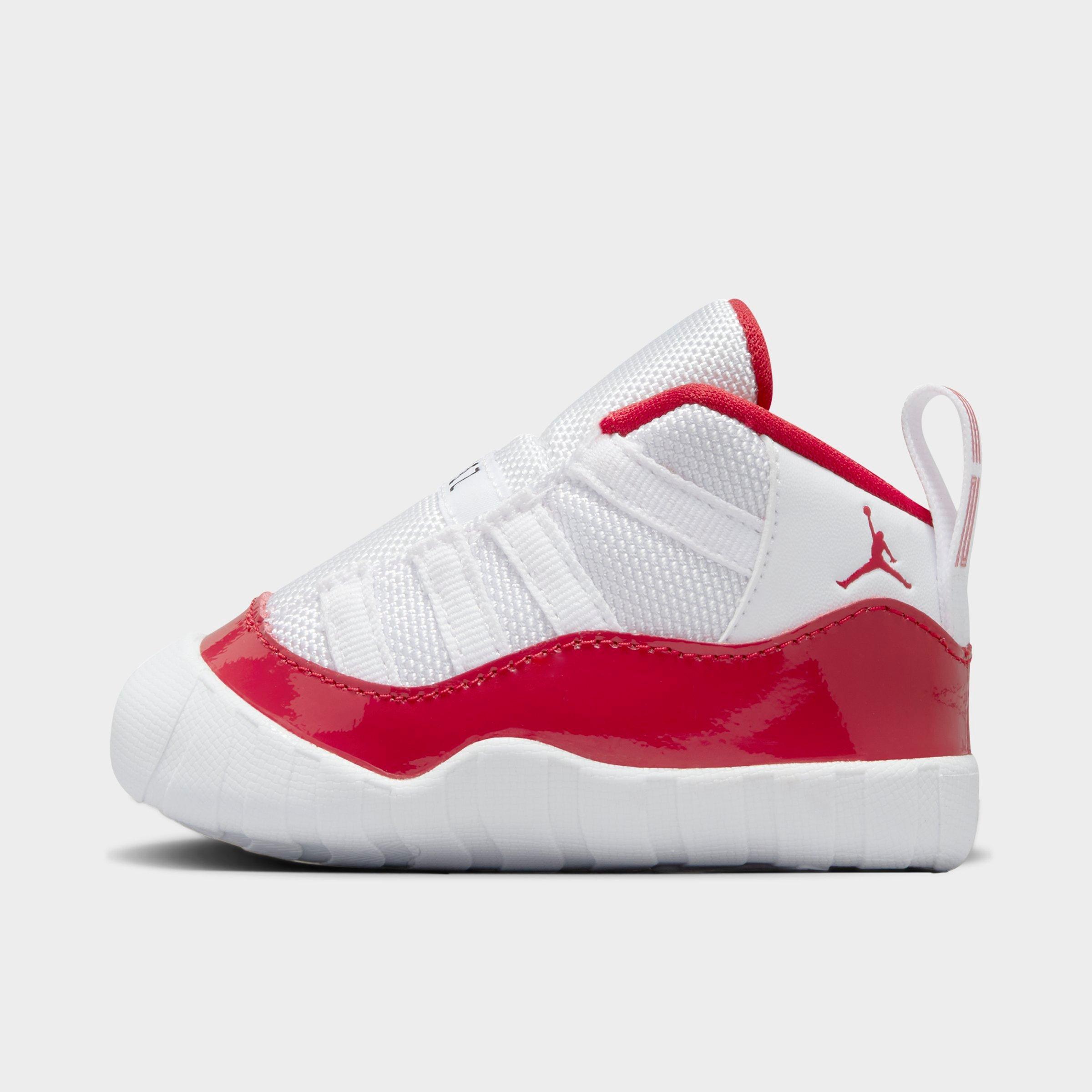 Nike Babies' Jordan Infant Air Retro 11 Crib Shoes In White/varsity Red/black