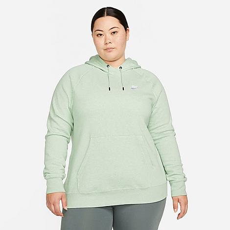 Nike Women's Sportswear Essential Hoodie (plus Size) In Seafoam/heather/white