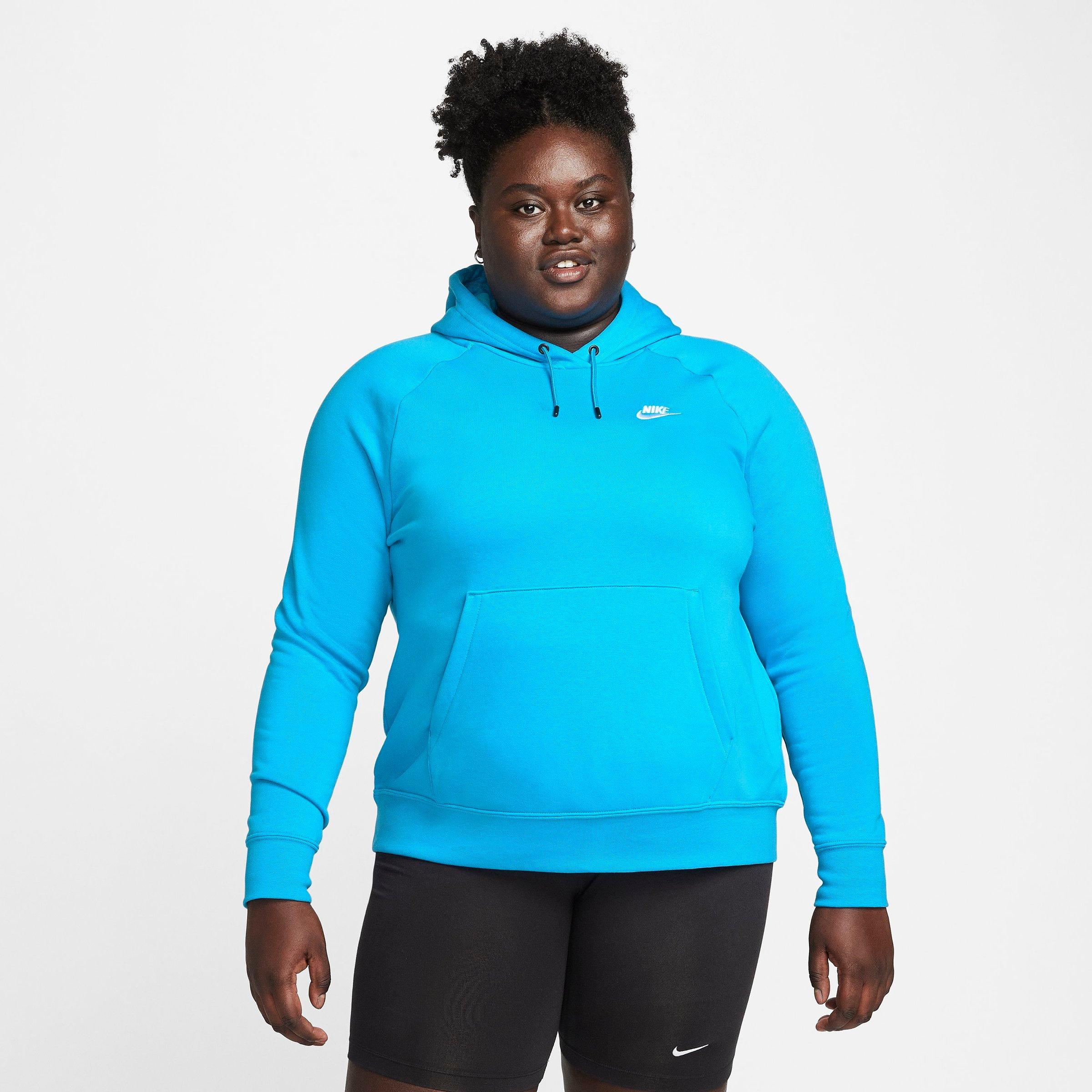 Nike Women's Sportswear Essential Hoodie (plus Size) In Laser Blue/white