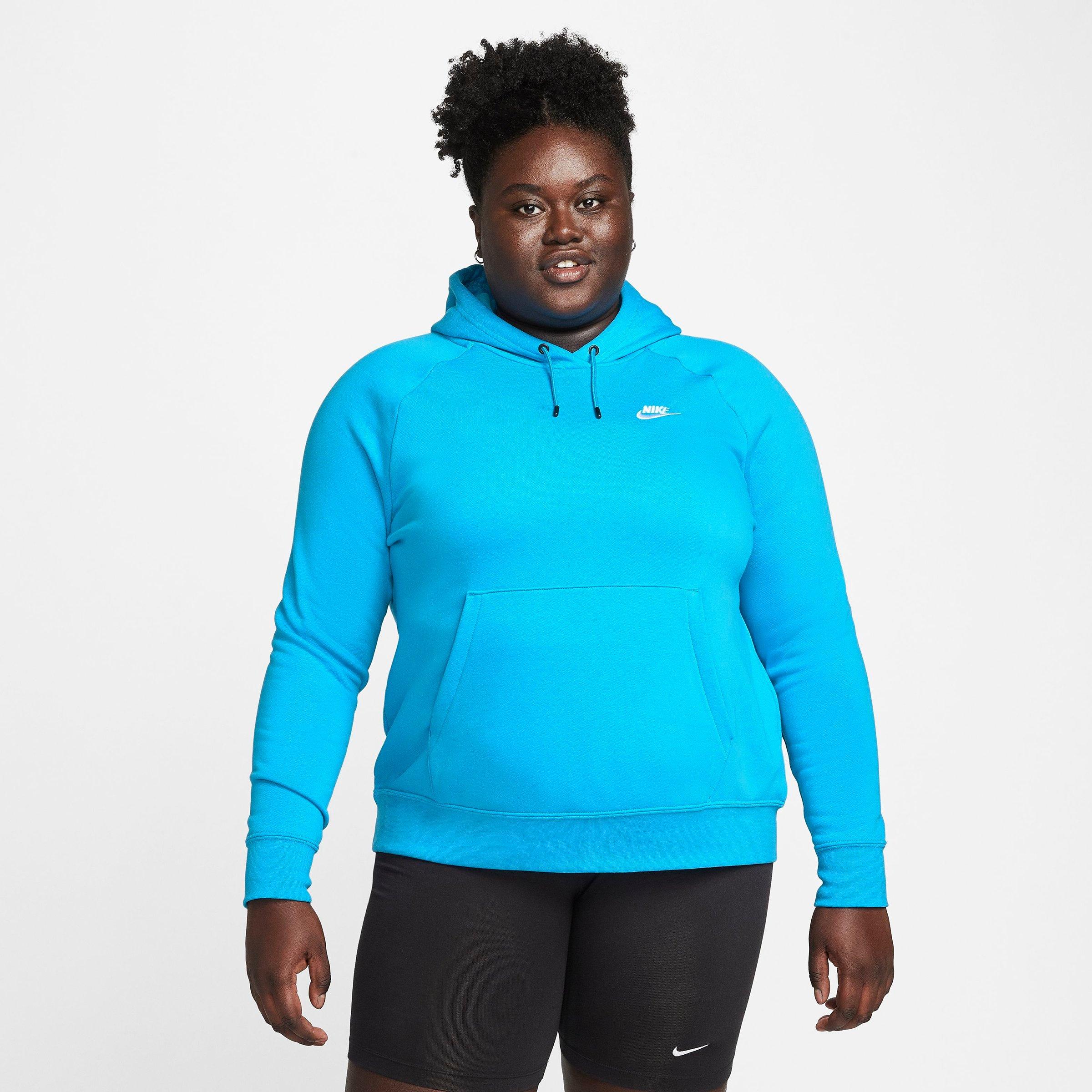 Nike Women's Sportswear Essential Hoodie (plus Size) In Laser Blue/white |  ModeSens