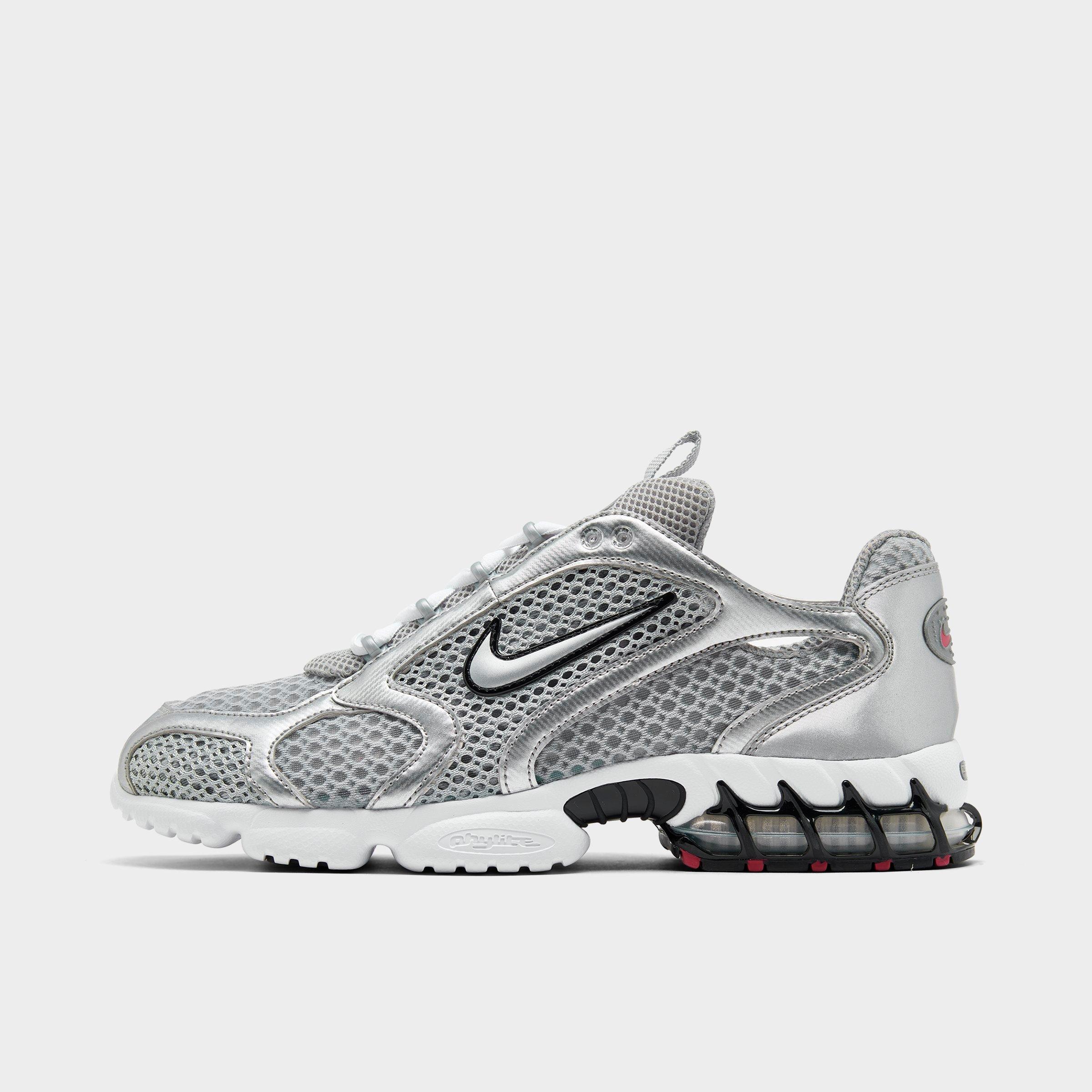 Nike Air Zoom Spiridon Cage 2 Rubber-trimmed Mesh And Leather Sneakers In Light Smoke Grey/metallic Silver