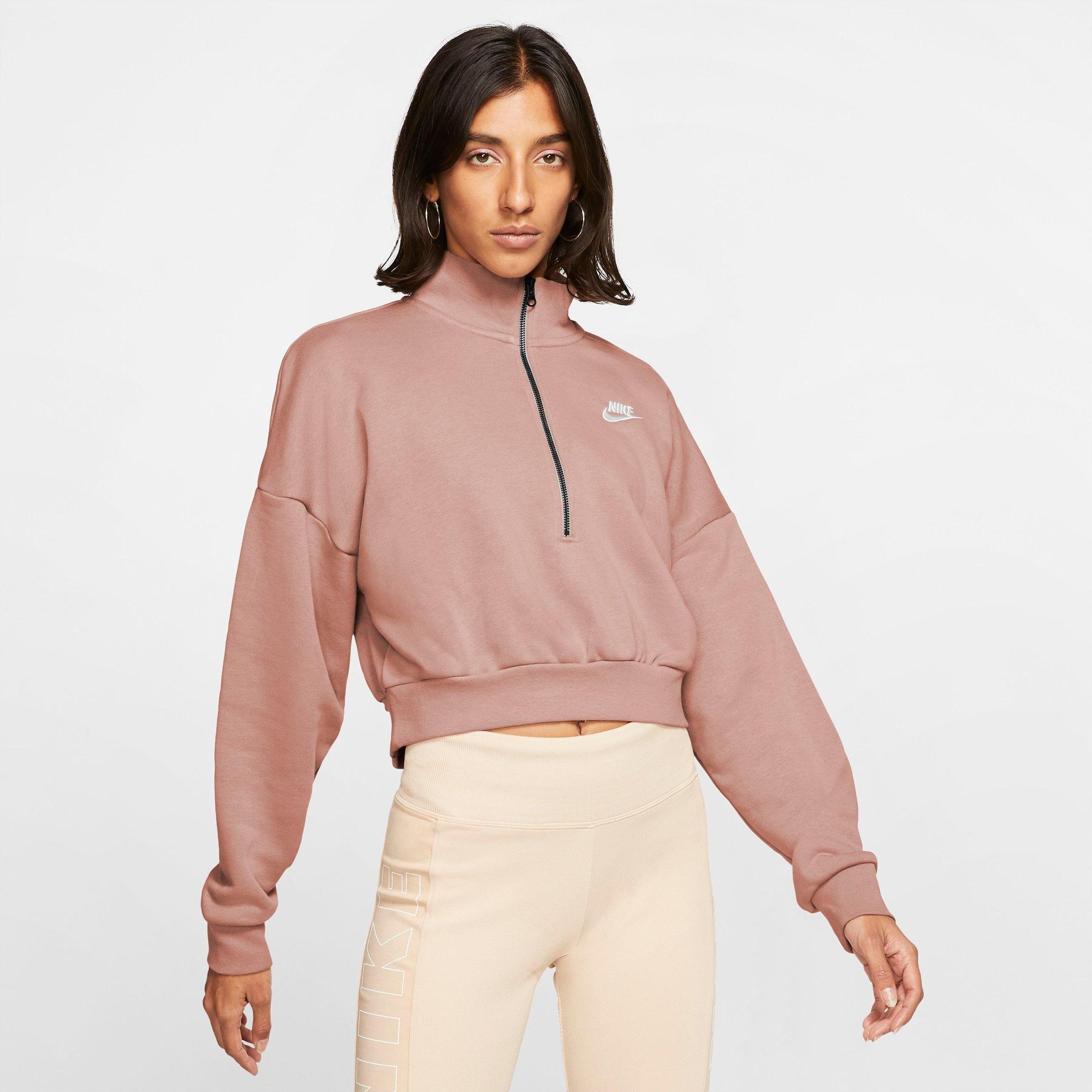 Nike women's essential half zip crop sweatshirt hotsell