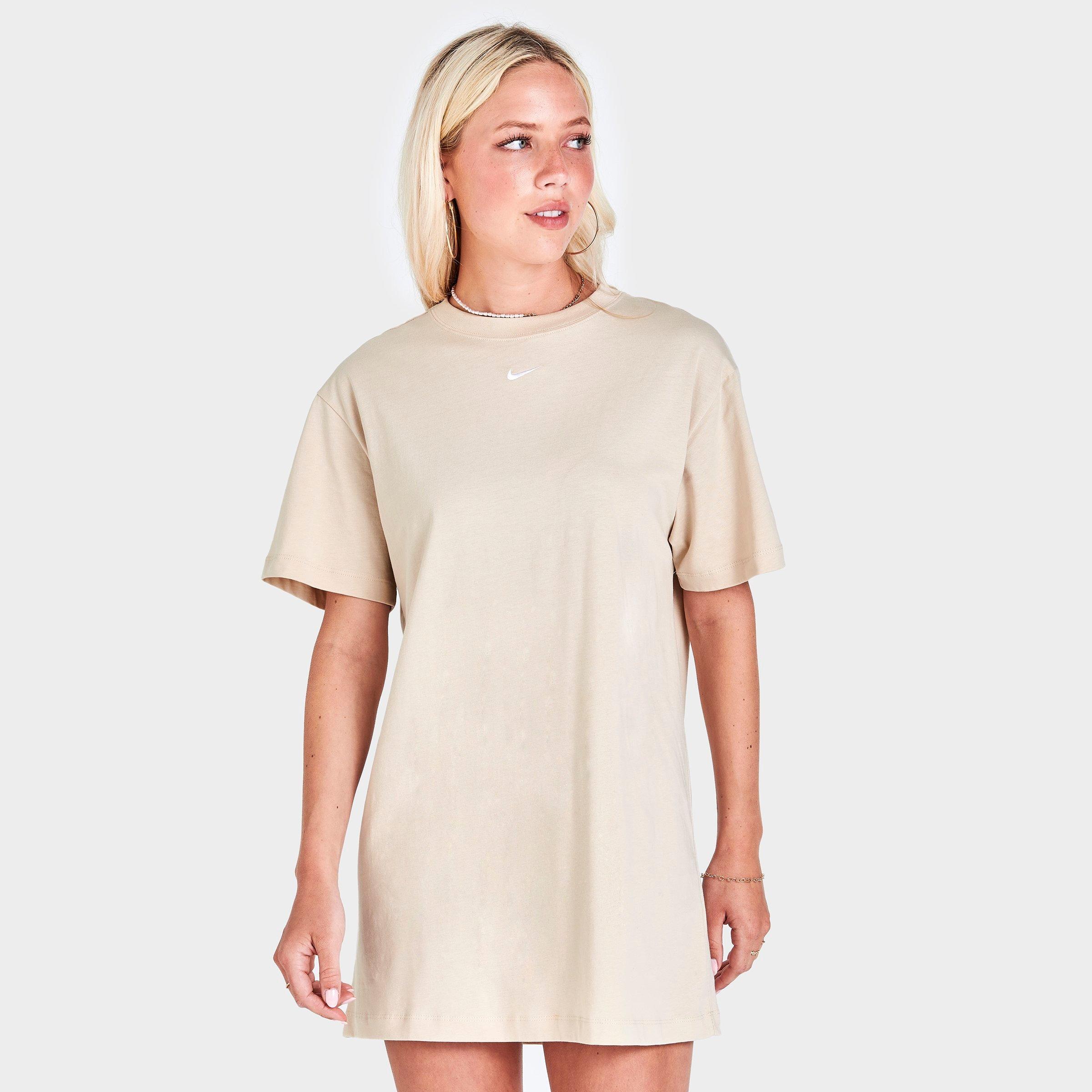 Nike Women's Sportswear Essential T-shirt Dress In Sanddrift/white