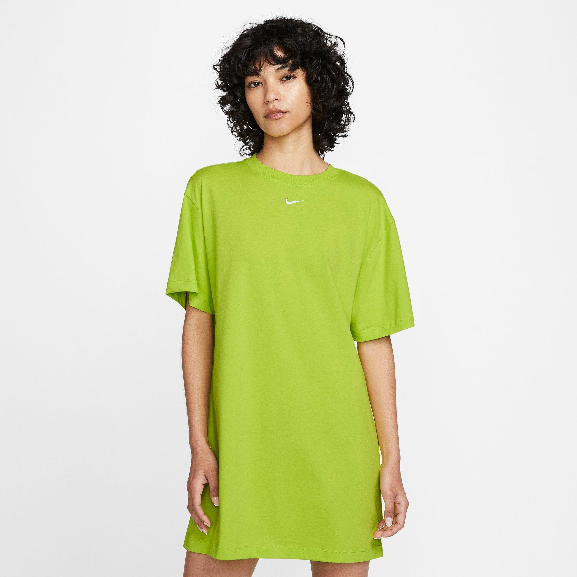 Nike Women's Sportswear Essential T-shirt Dress In Atomic Green/white
