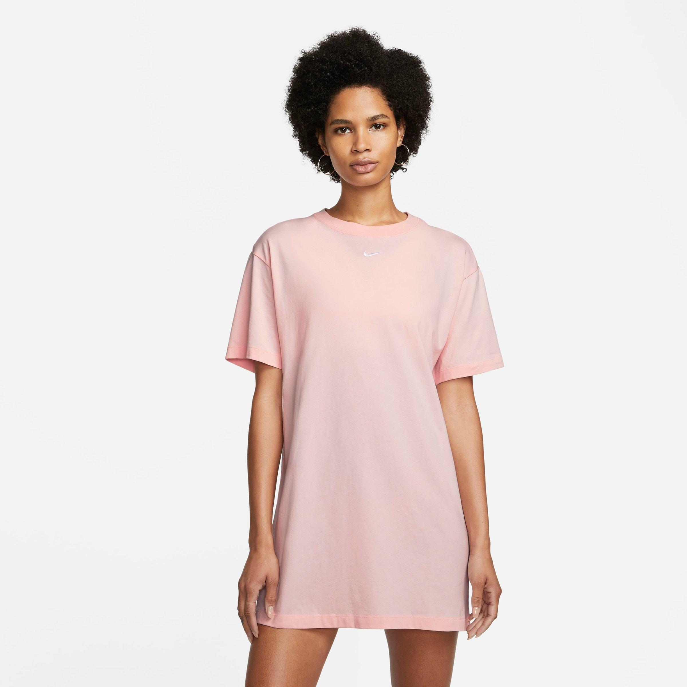 Nike Sportswear Essential T-shirt Dress In Atmosphere/white