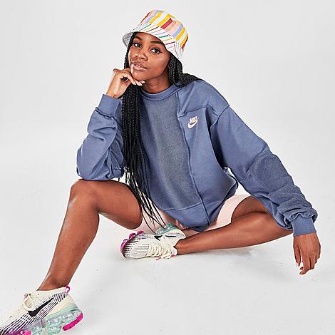 Nike Women's Sportswear Icon Clash Fleece Crew Sweatshirt In Blue 