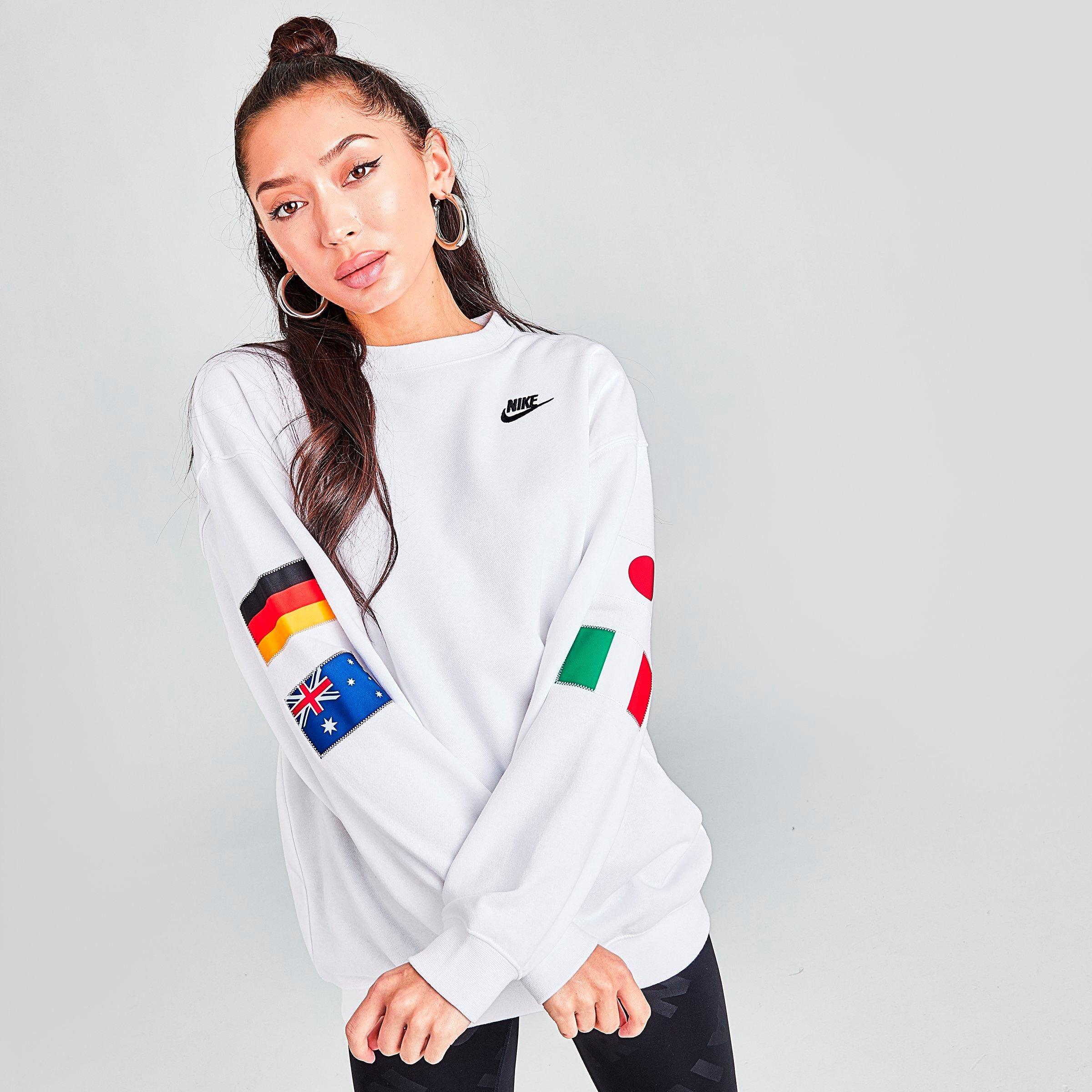 women's nike sportswear french terry flag crew sweatshirt