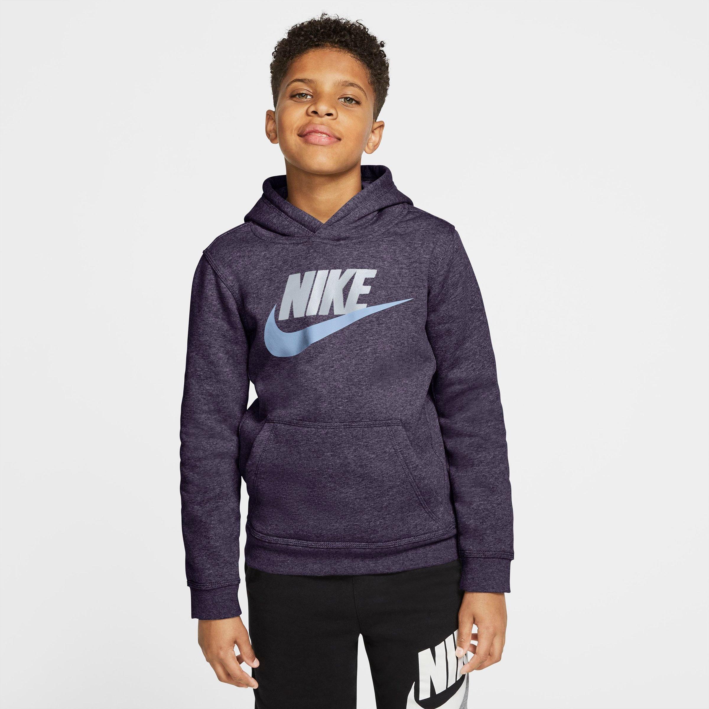 Nike Kids' Sportswear Hbr Club Fleece Hoodie In Dark Raisin/heather