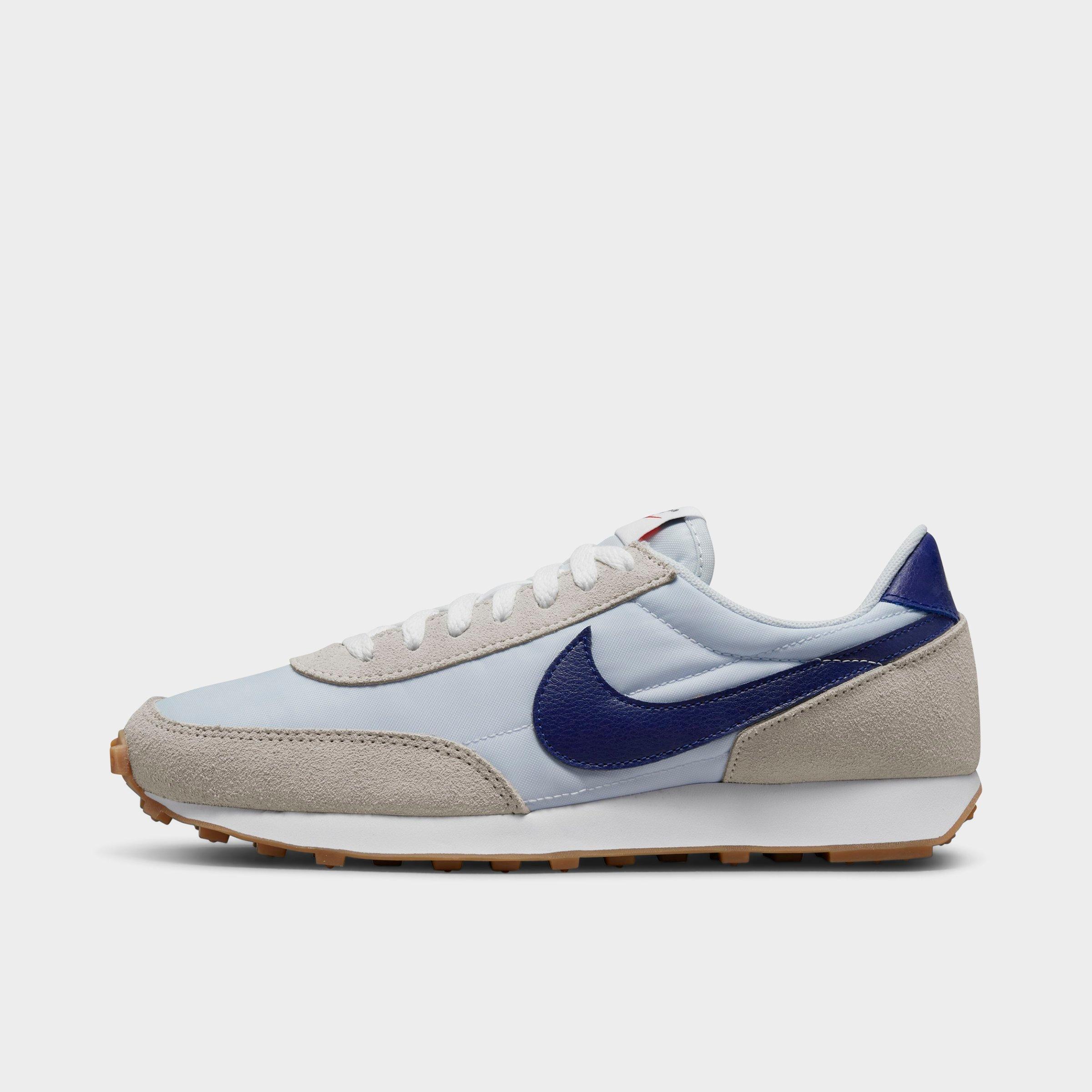 Nike Women's Daybreak Casual Shoes Size 5.0 Leather/nylon/suede In Pure Platinum/white/gum Light Brown/deep Royal Blue