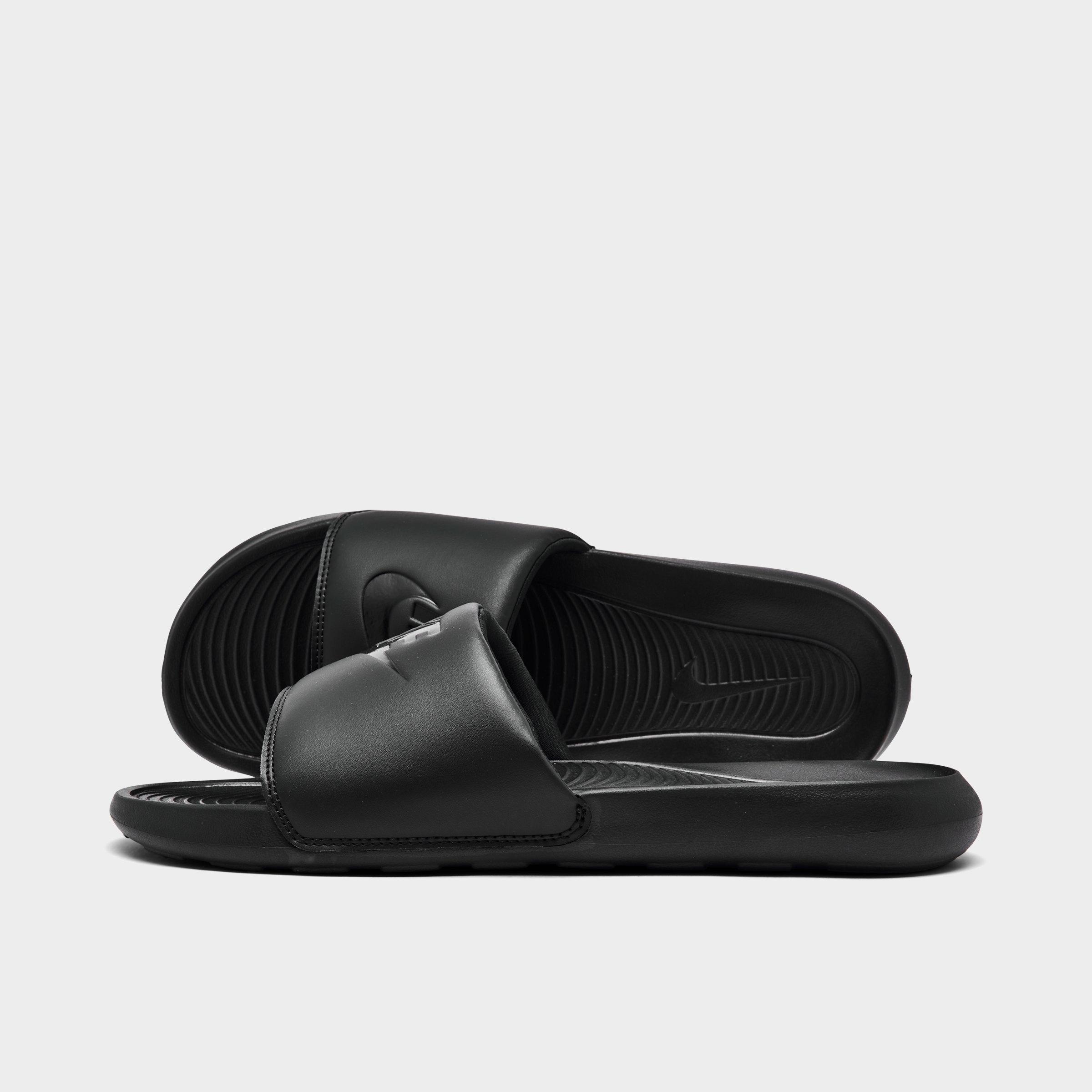 nike men's slides black