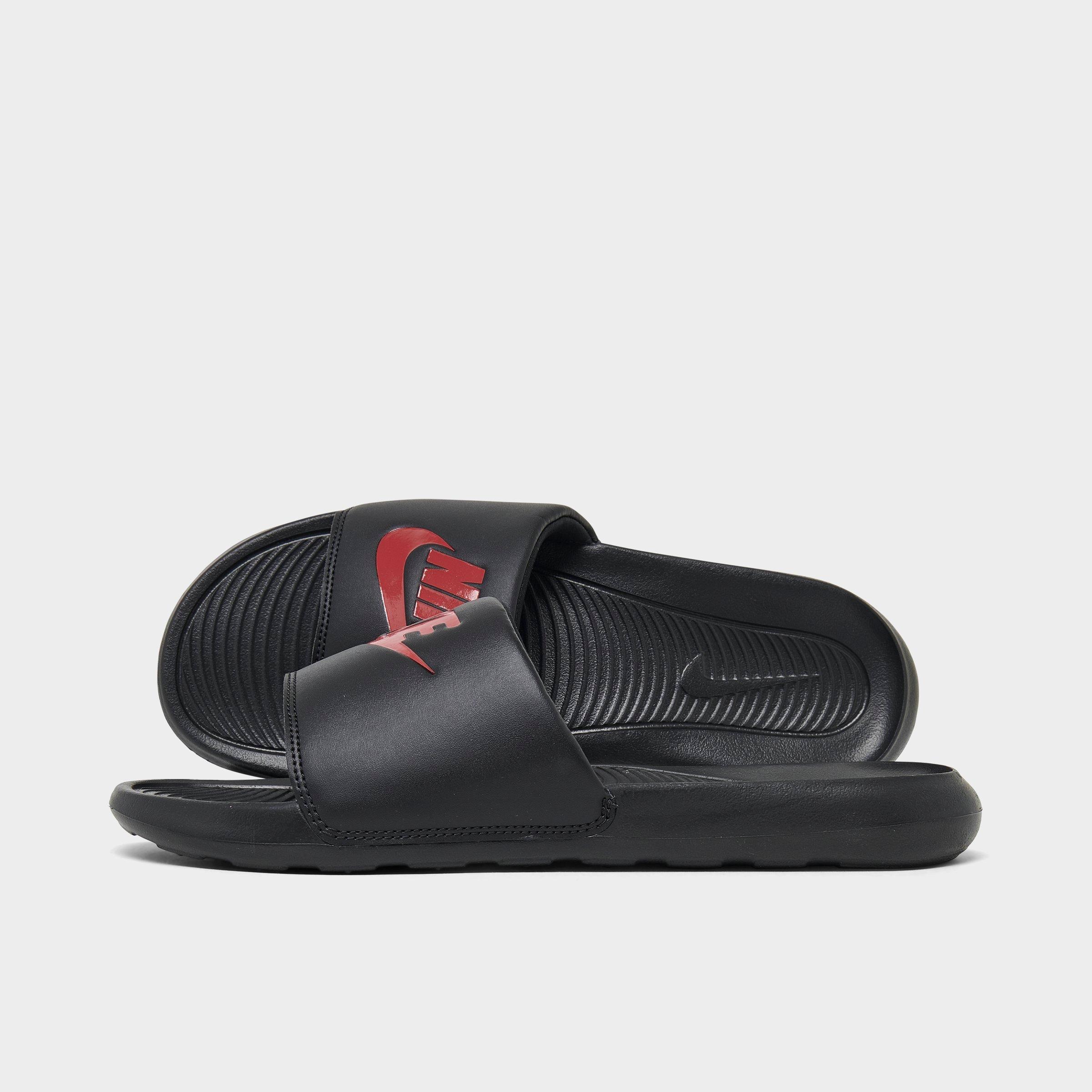 Nike Men's Victori One Slide Sandals in Black/University Red Size: 7.0
