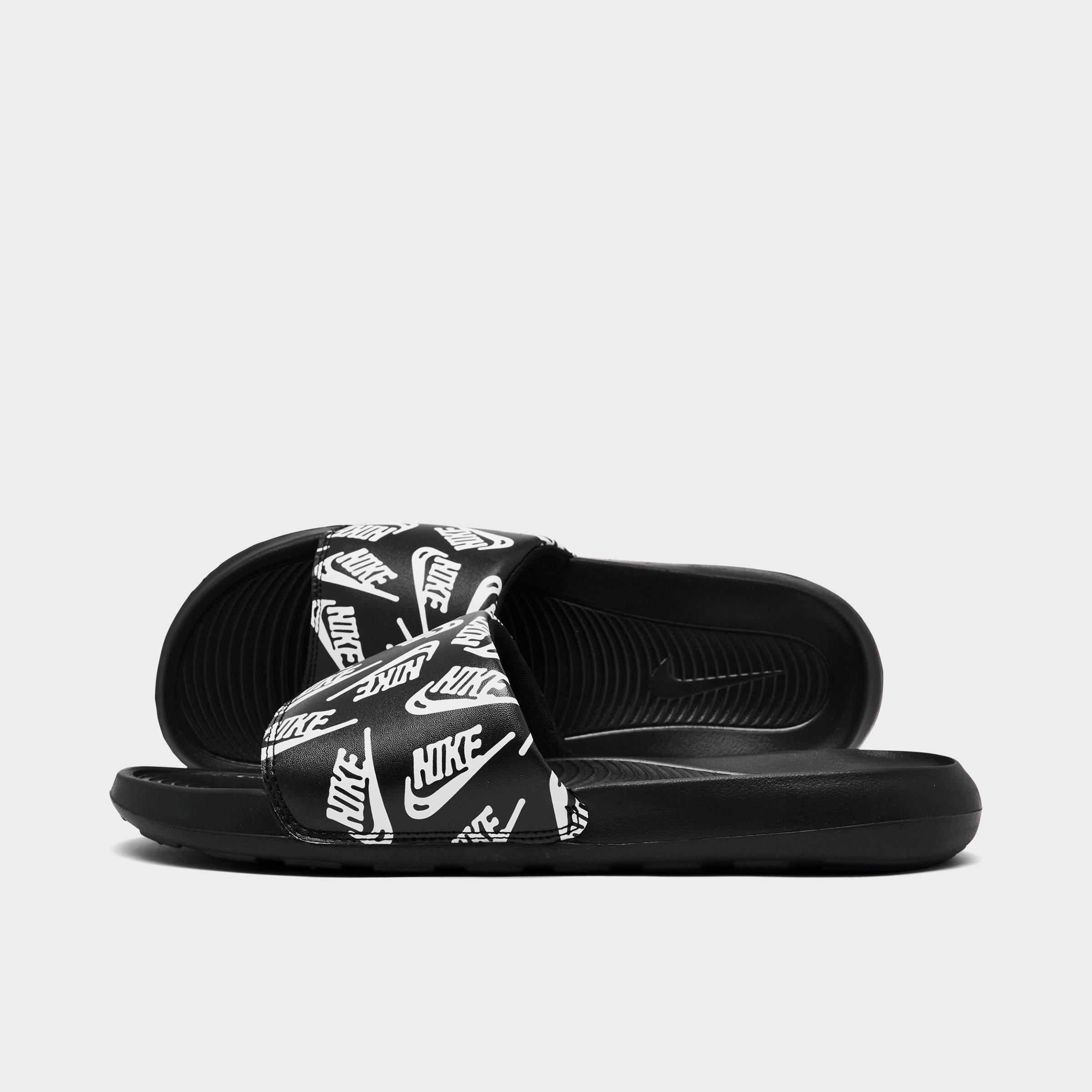 Nike Men's Victori One Print Slide Sandals in Black/White Size: 7.0