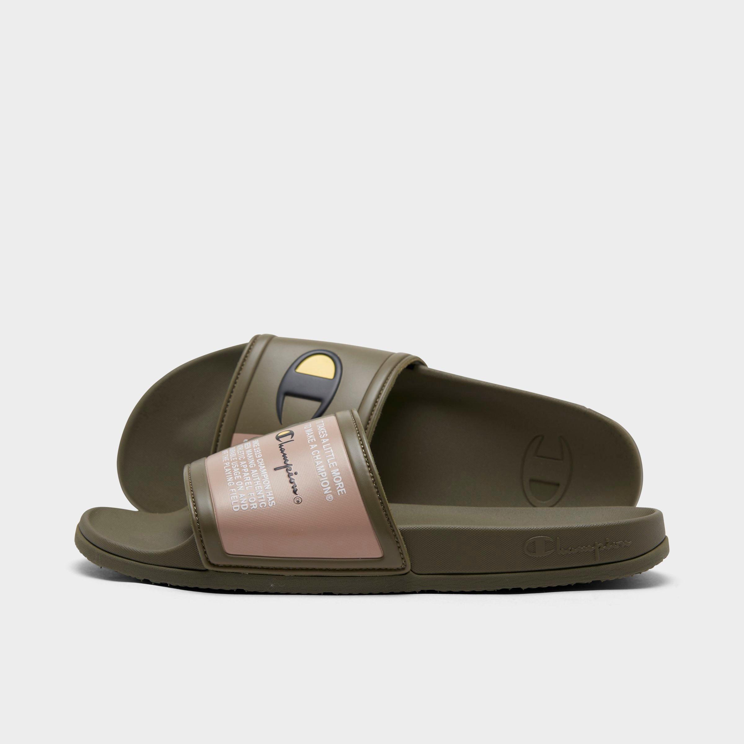Champion Men's Squish Logo Slide Sandals In Olive Green ModeSens