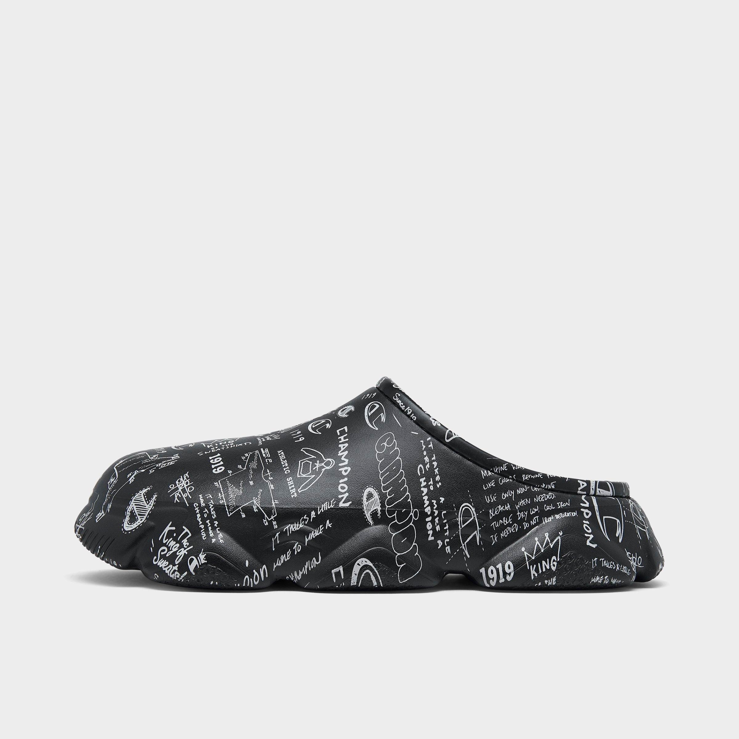 Champion Men's Super Meloso Doodle Clog Sandals In Black | ModeSens