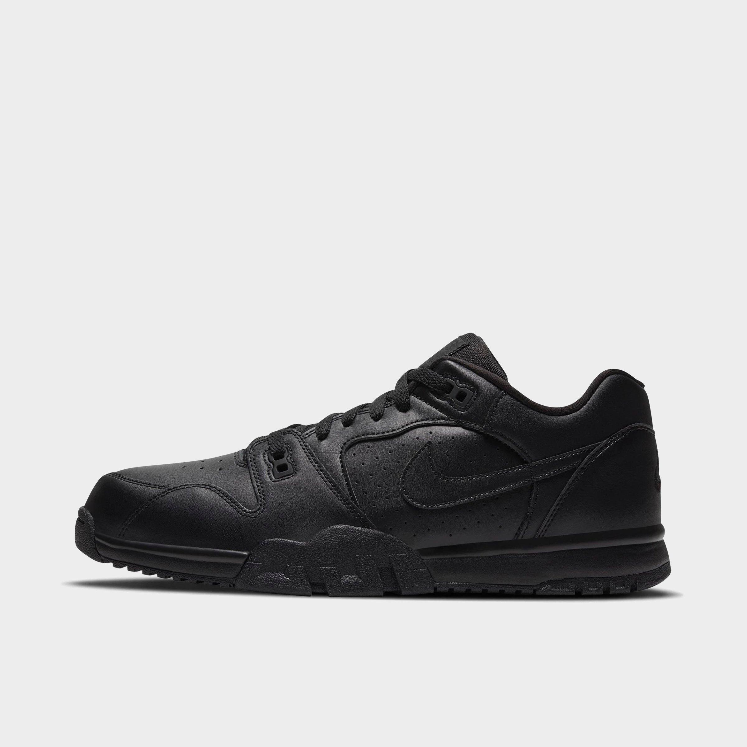 black leather training shoes