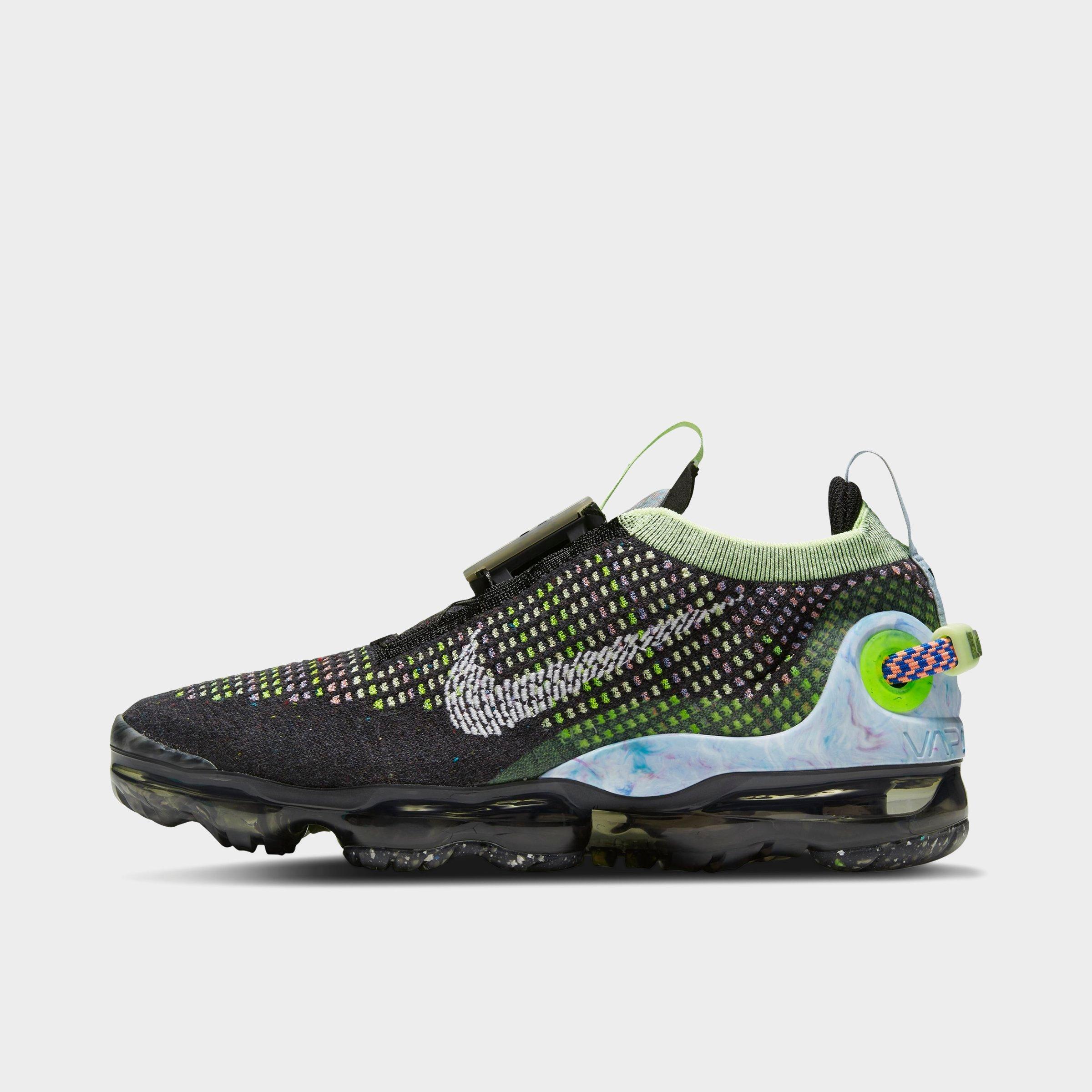 Nike Women's Air Vapormax 2020 Flyknit Running Sneakers From Finish Line In Black/white/barely Volt/atomic Pink