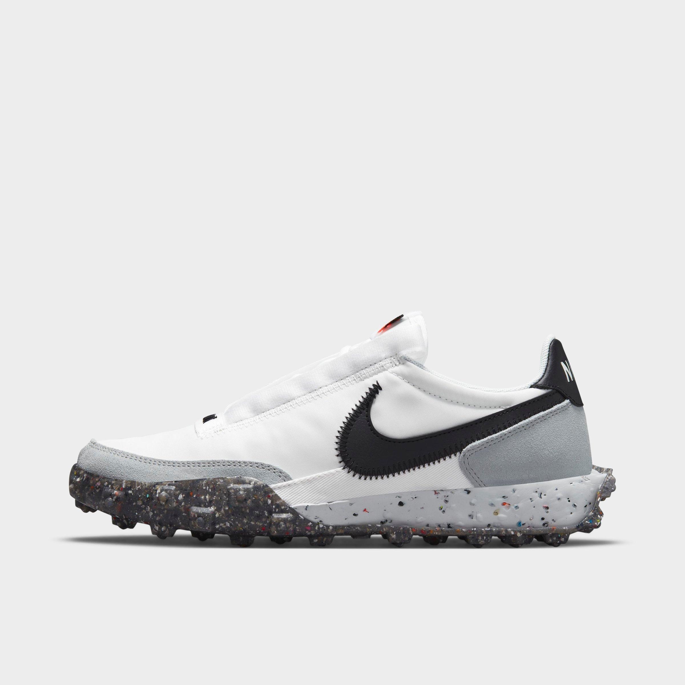 Nike Women's Waffle Racer Crater Casual Shoes In Summit White/black/photon Dusk
