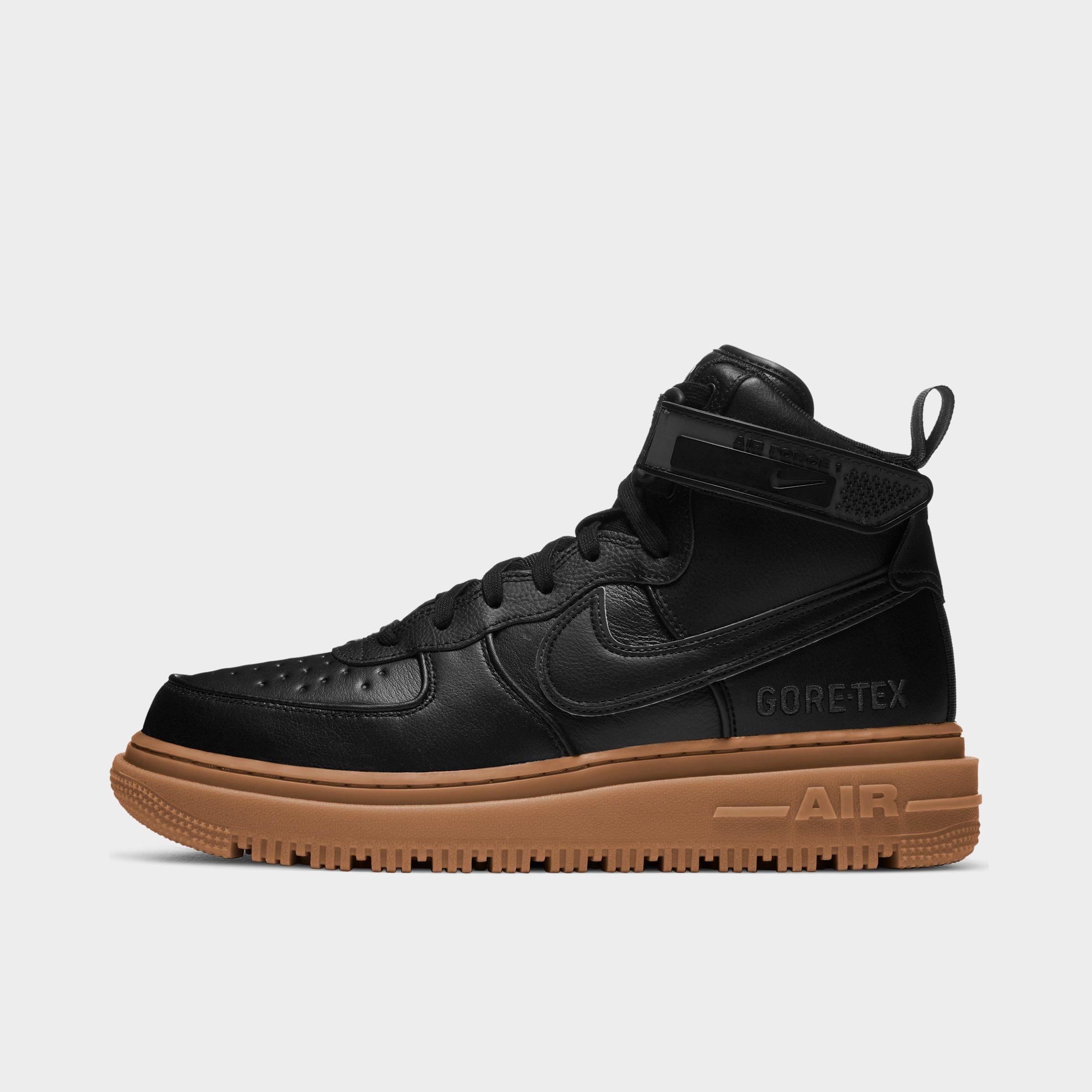Nike Black Air Force 1 Gtx Boot High-top Sneakers In Black/anthracite/gum Medium Brown/black