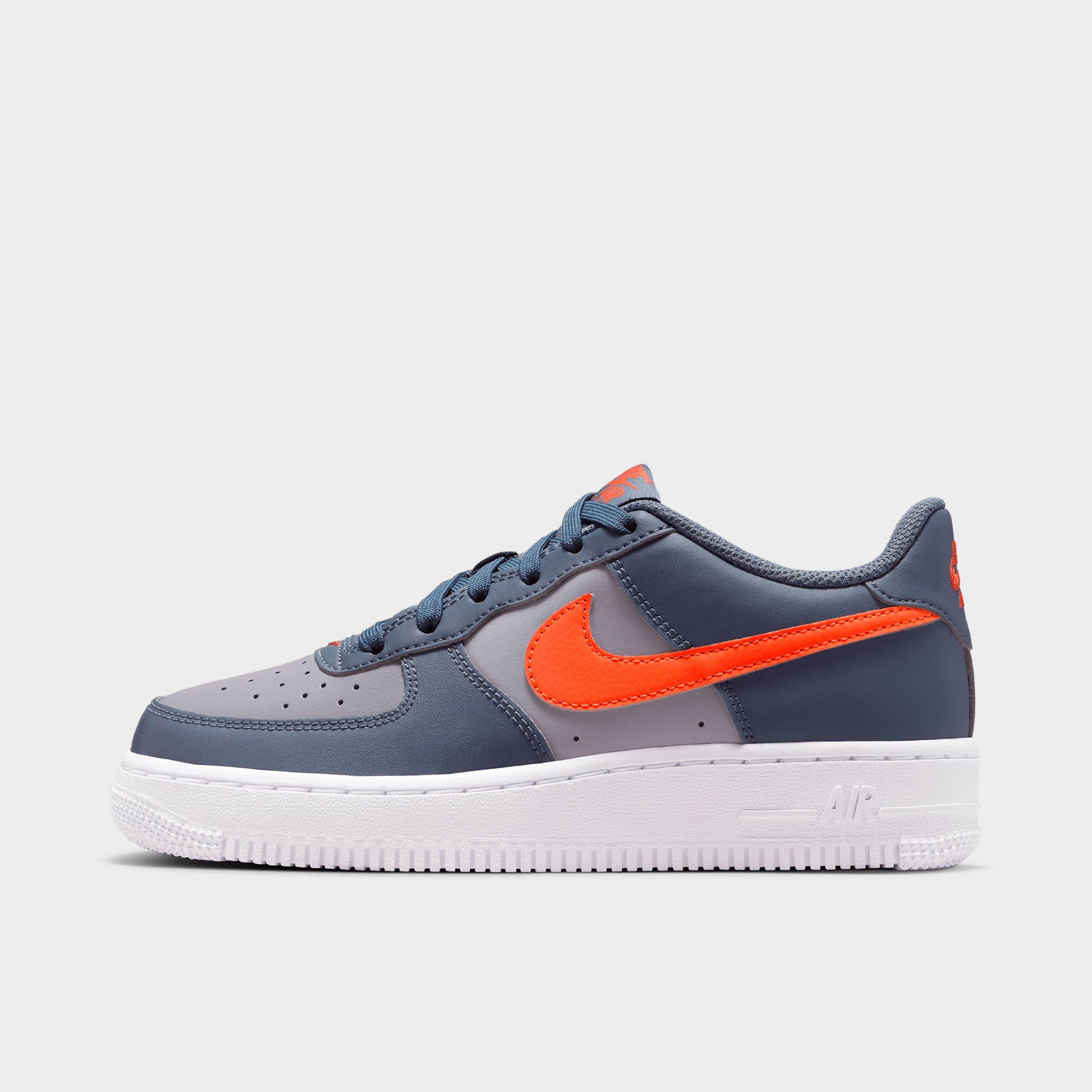 Nike Big Kids Air Force 1 Low Casual Shoes in Cement Grey/Light Carbon/White Size: 3.5
