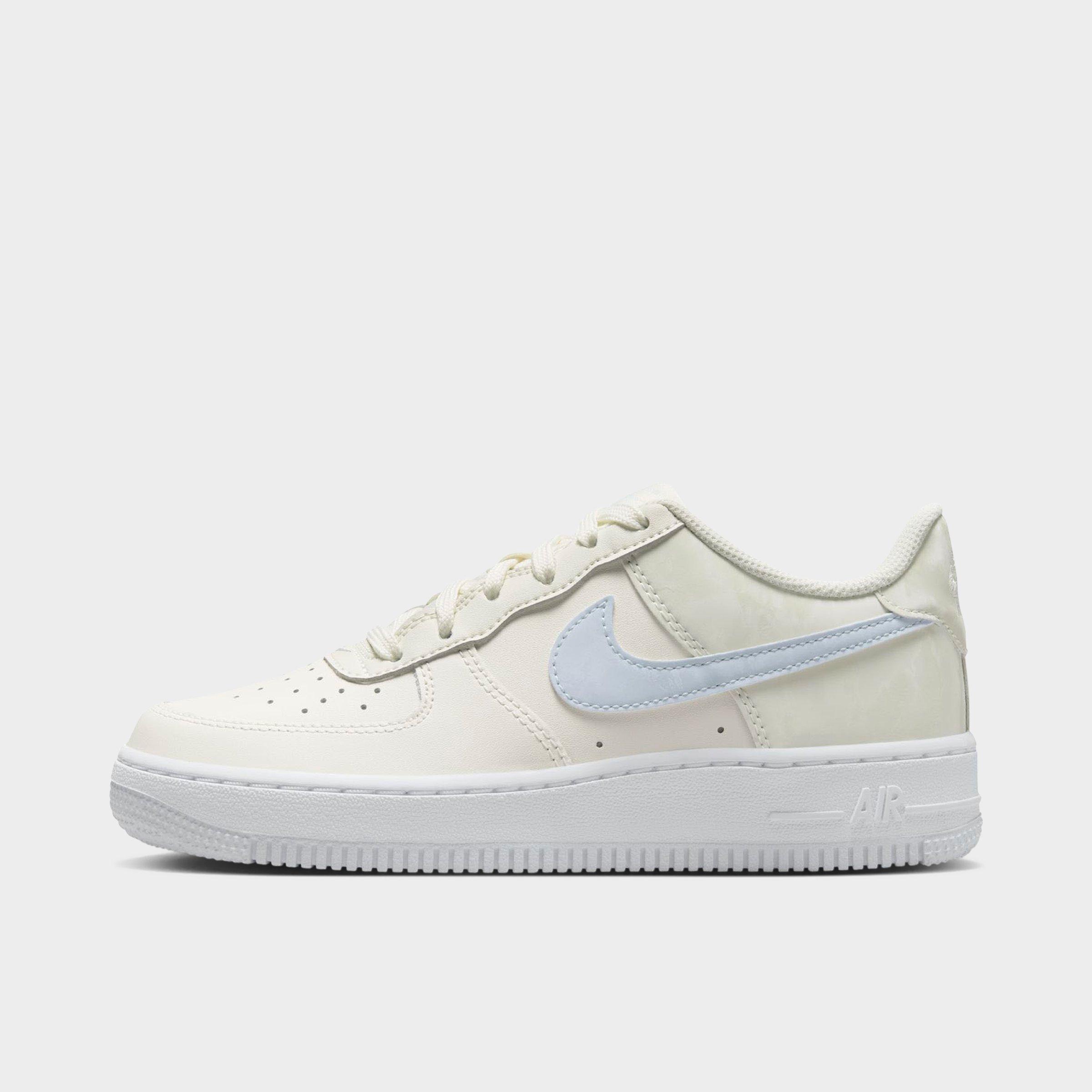 Nike Big Kids' Air Force 1 Low Casual Shoes In Pale Ivory/sea Glass/white/football Grey