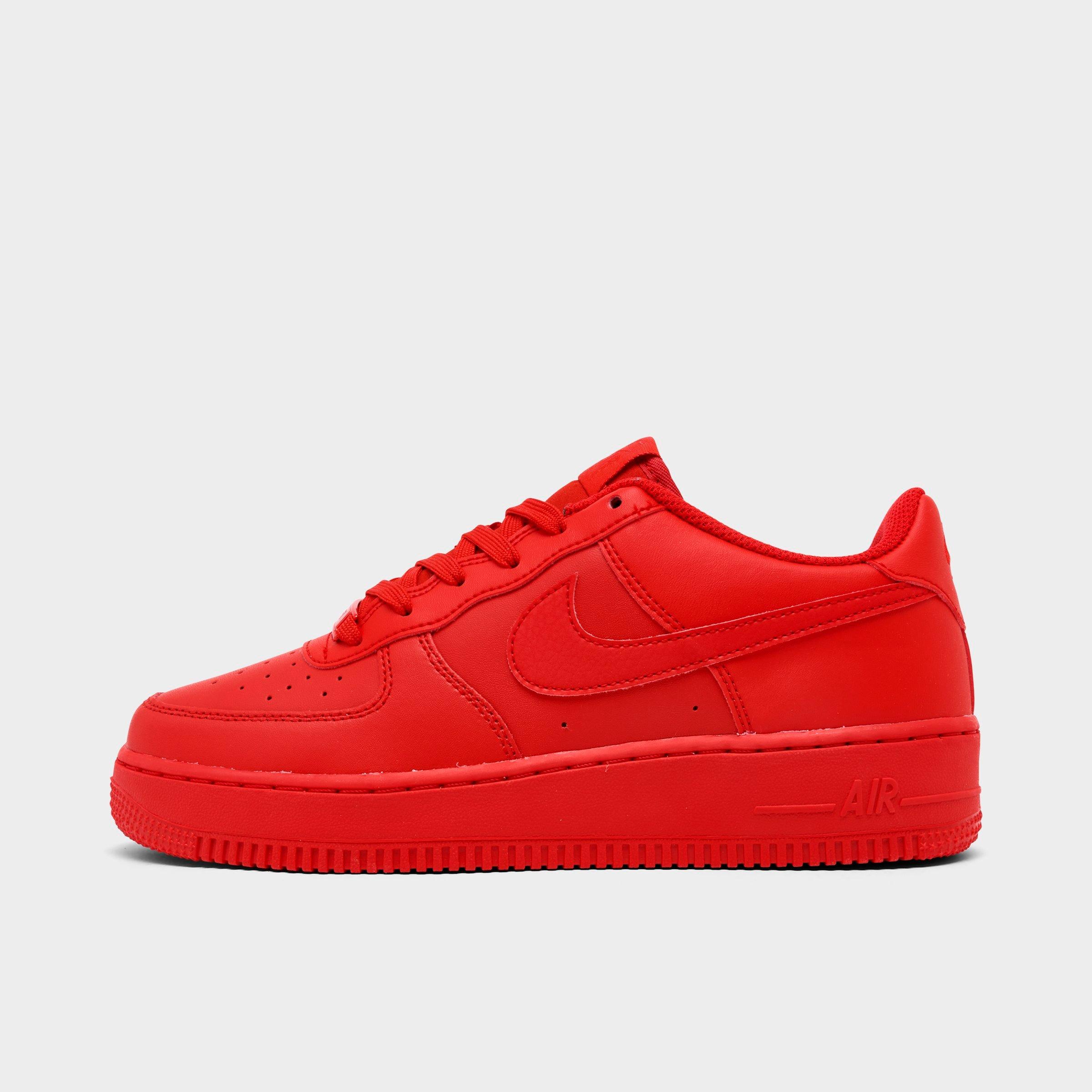 Nike Big Kids Air Force 1 Low Casual Shoes in Red Size: 3.5