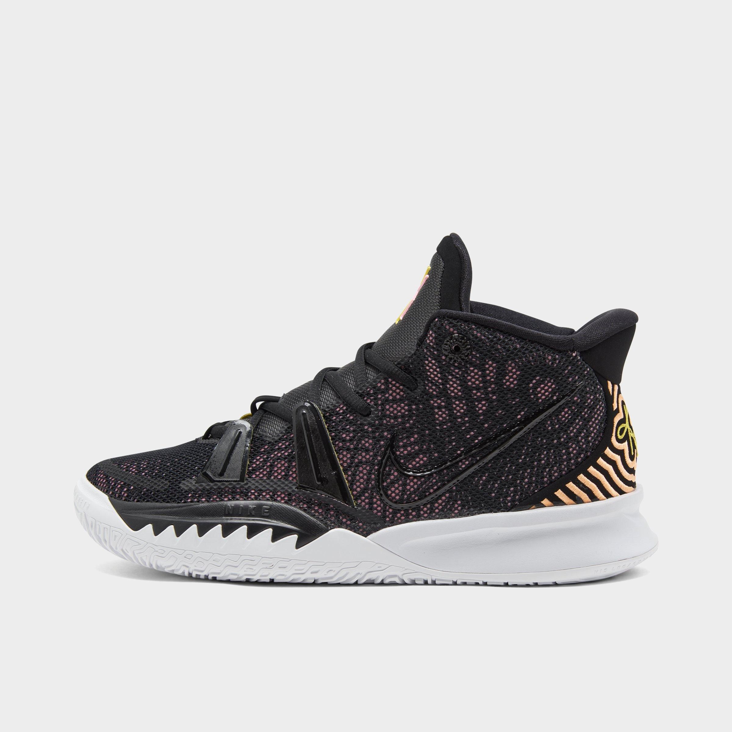 Nike Kyrie 7 Big Kids' Basketball Shoes In Black/black/arctic Punch/opti Yellow