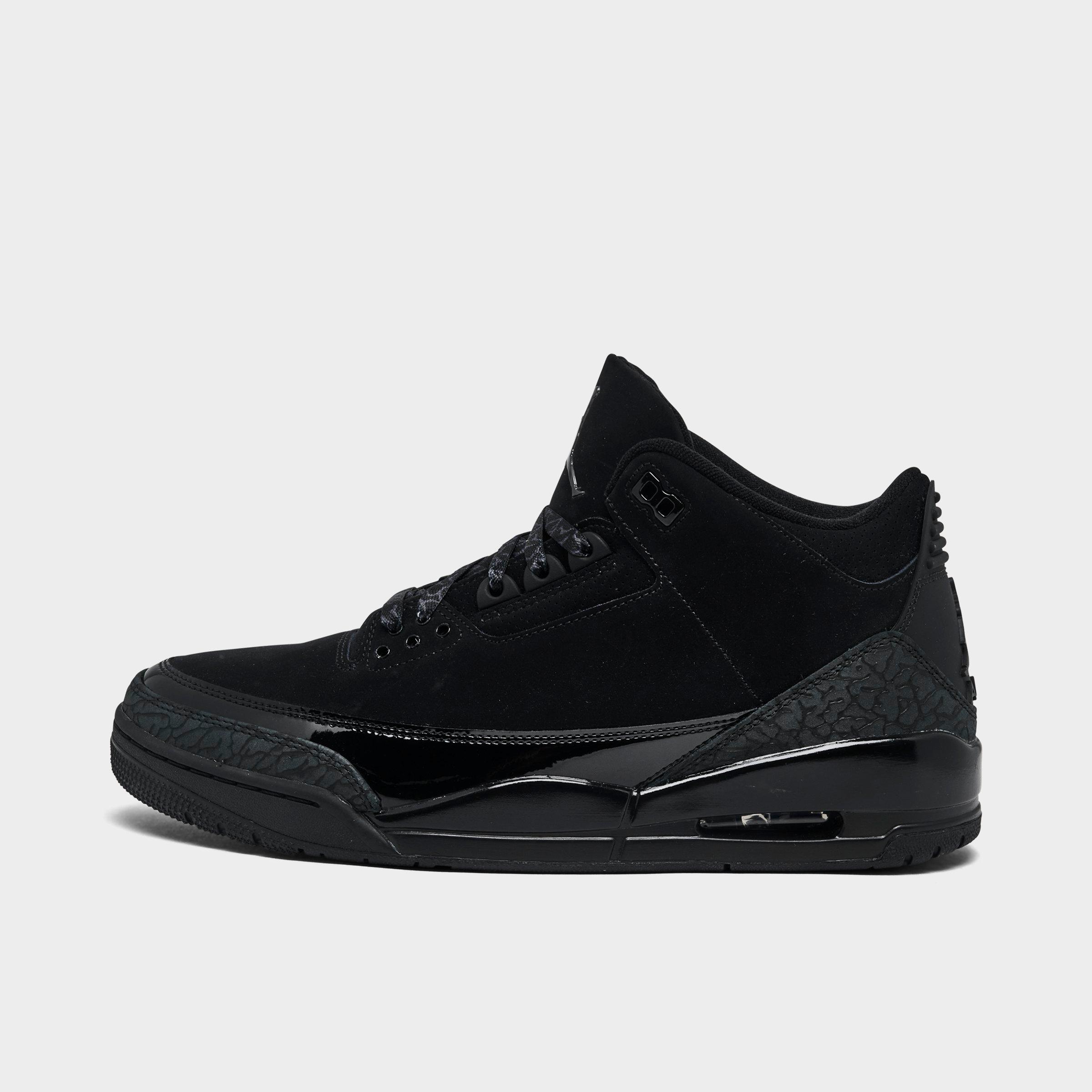 Jordan Air Retro 3 Basketball Shoes in Black/Black Size 10.5 Leather