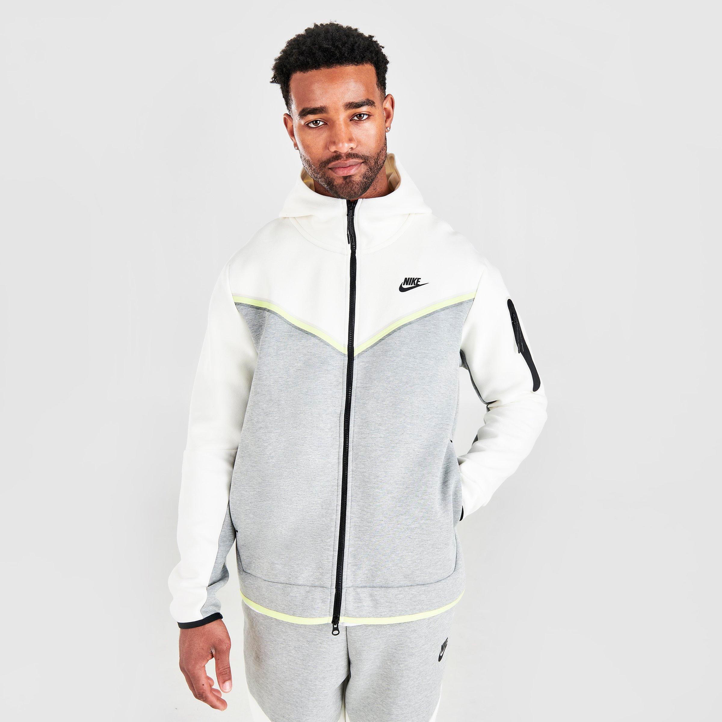 nike tech fleece zip through hoodie in grey