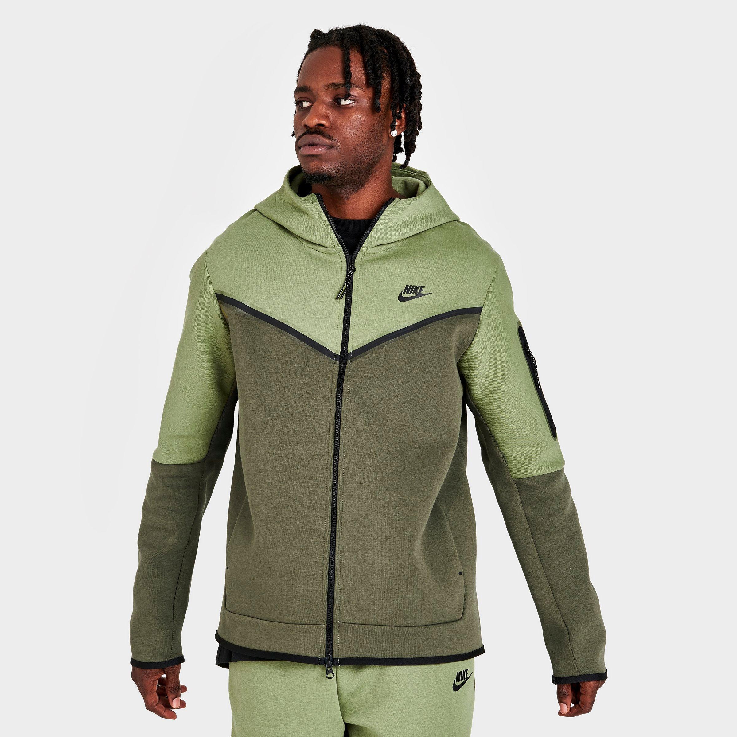 Nike Men's Sportswear Tech Fleece Taped Full-zip Hoodie In Alligator/medium Olive/black