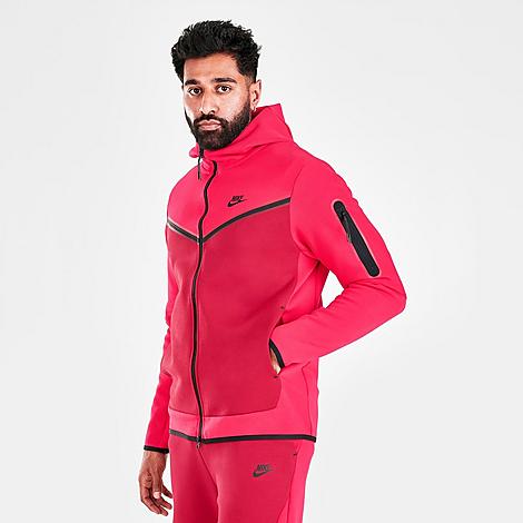 Nike Men's Sportswear Tech Fleece Taped Full-Zip Hoodie in Red/Very ...